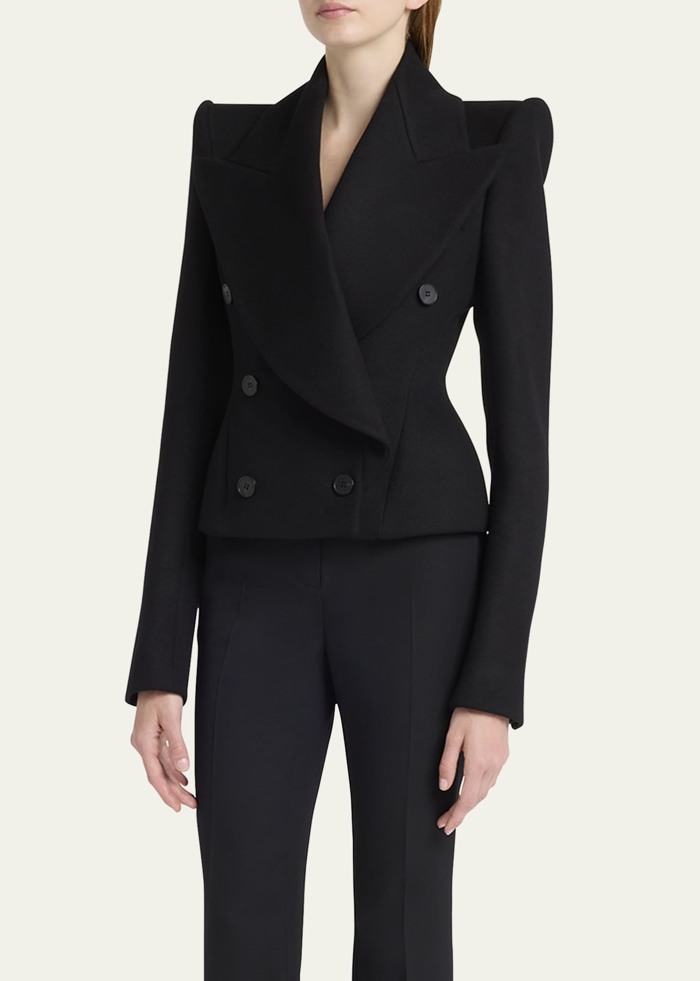McQueen Wrap Double-Breasted Wool Cashmere Blazer Image 4 of 5