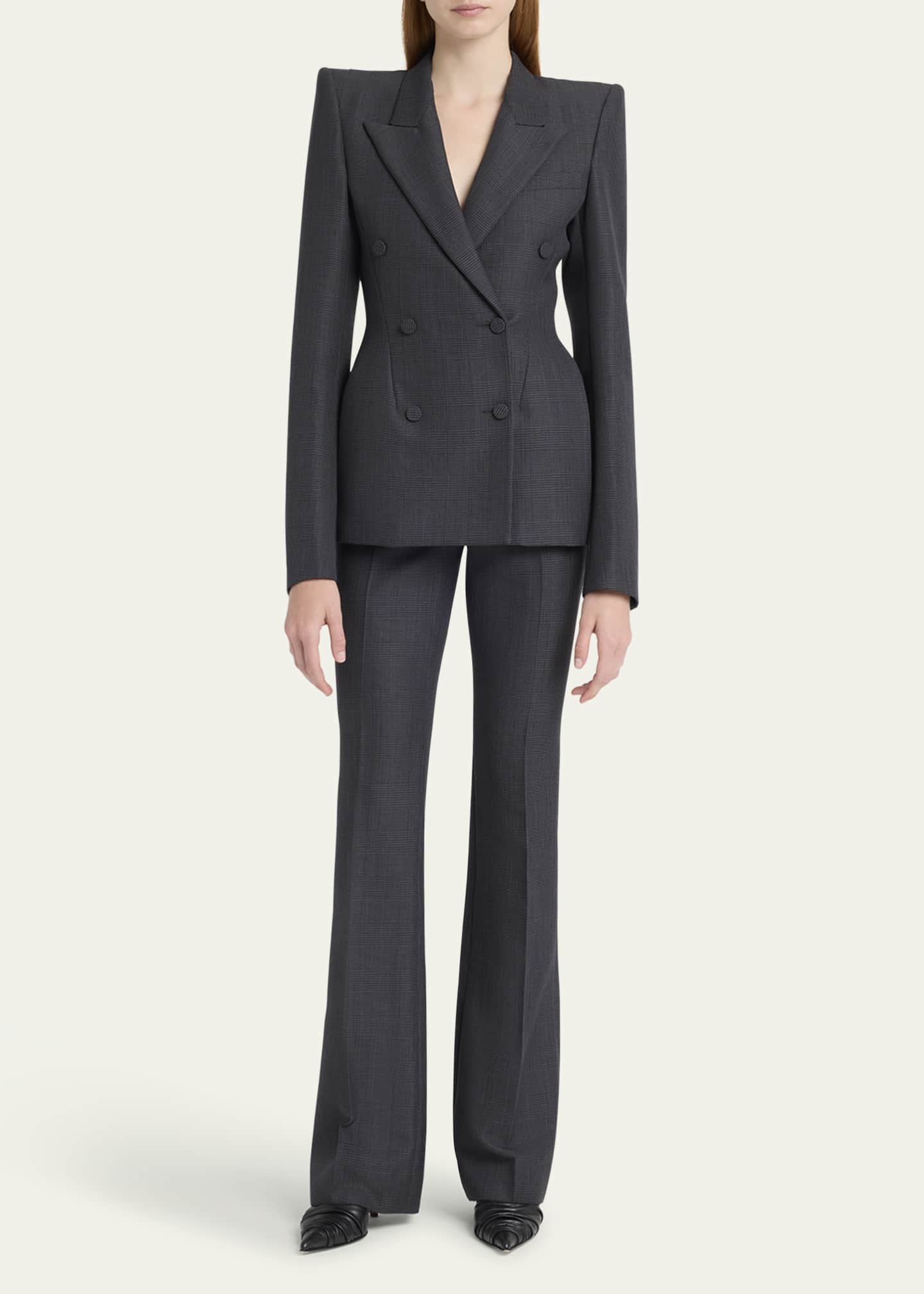 McQueen Low-Rise Check Bootcut Trousers Image 2 of 5