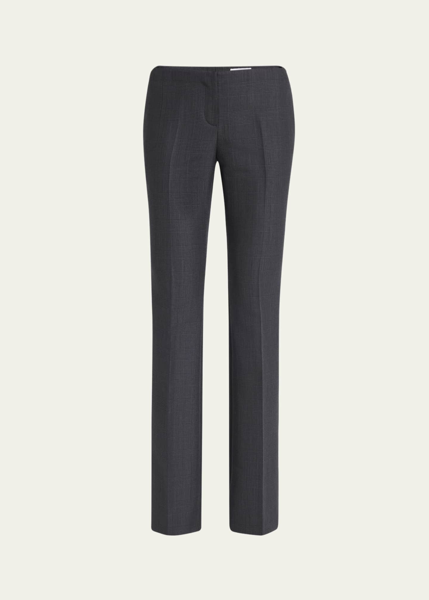 McQueen Low-Rise Check Bootcut Trousers Image 1 of 5