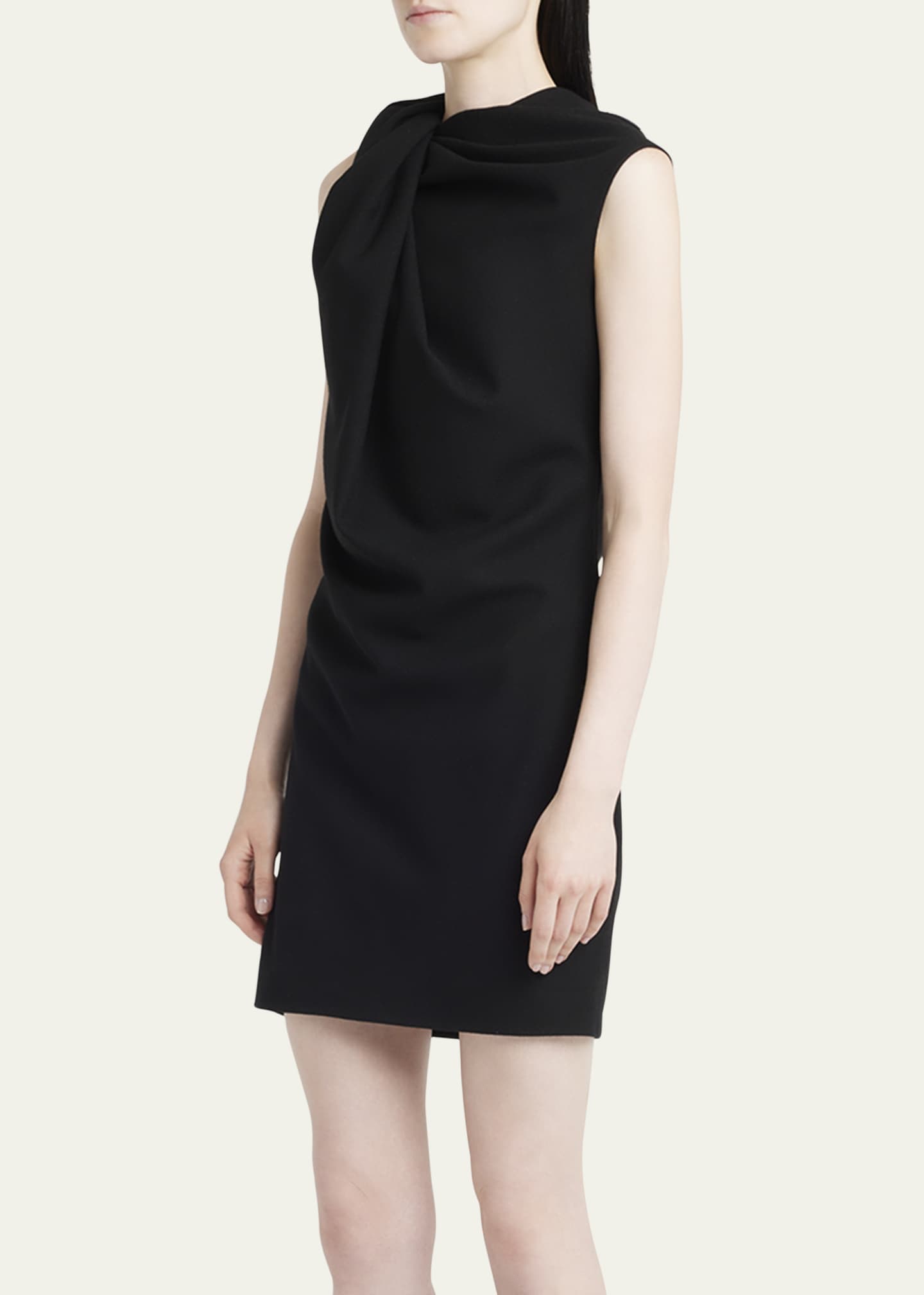 McQueen Sleeveless Twist-Neck Mini Dress Image 4 of 5