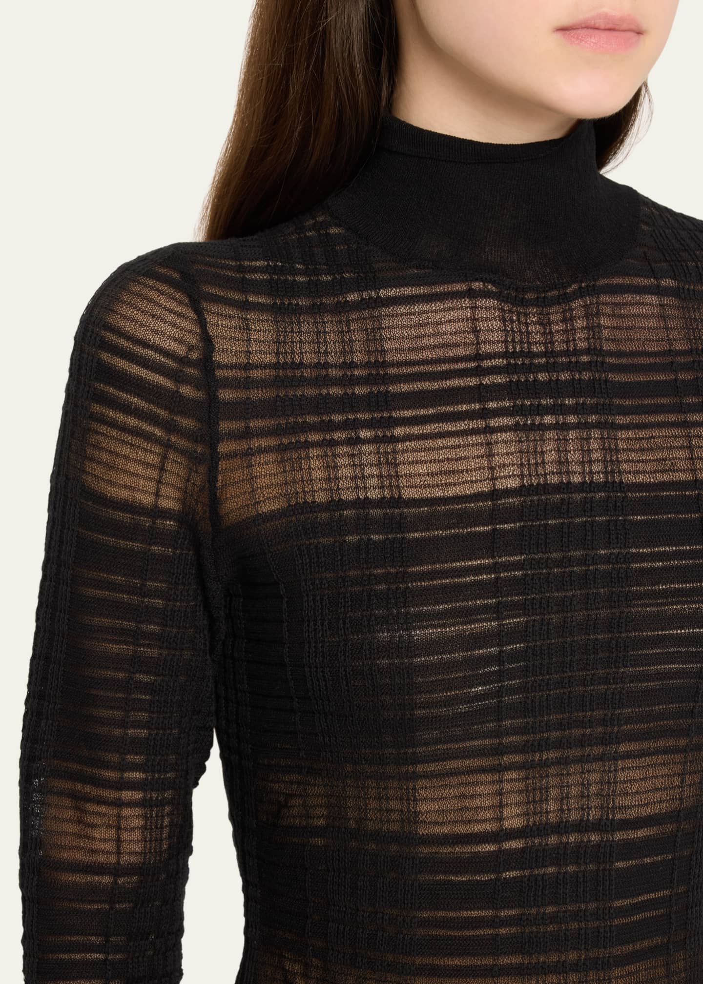 Proenza Schouler White Label Stefanie Plaid Knit Turtleneck Sweater Image 5 of 5
