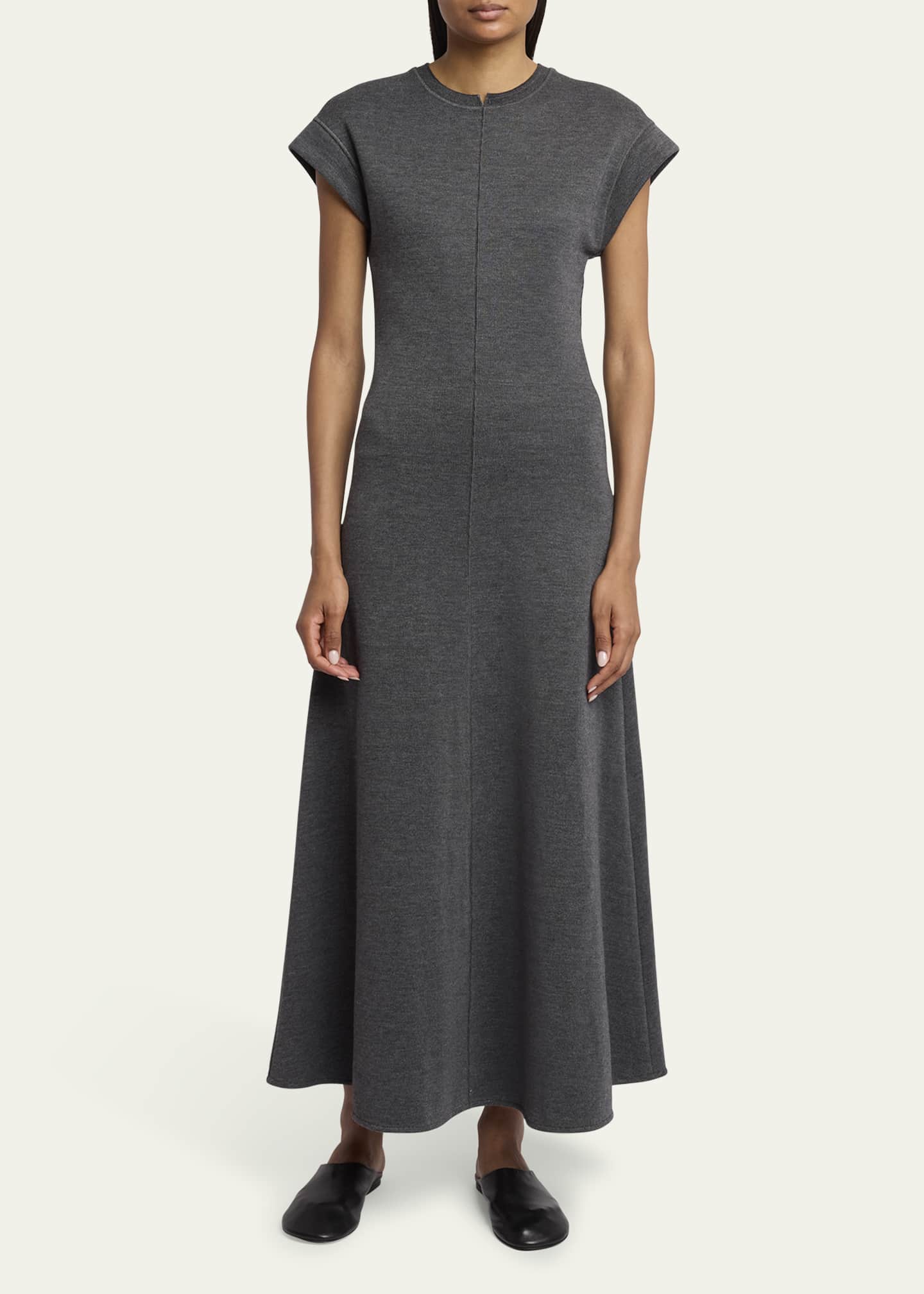 Melaine Short-Sleeve Souffle Cotton-Blend Midi Dress
