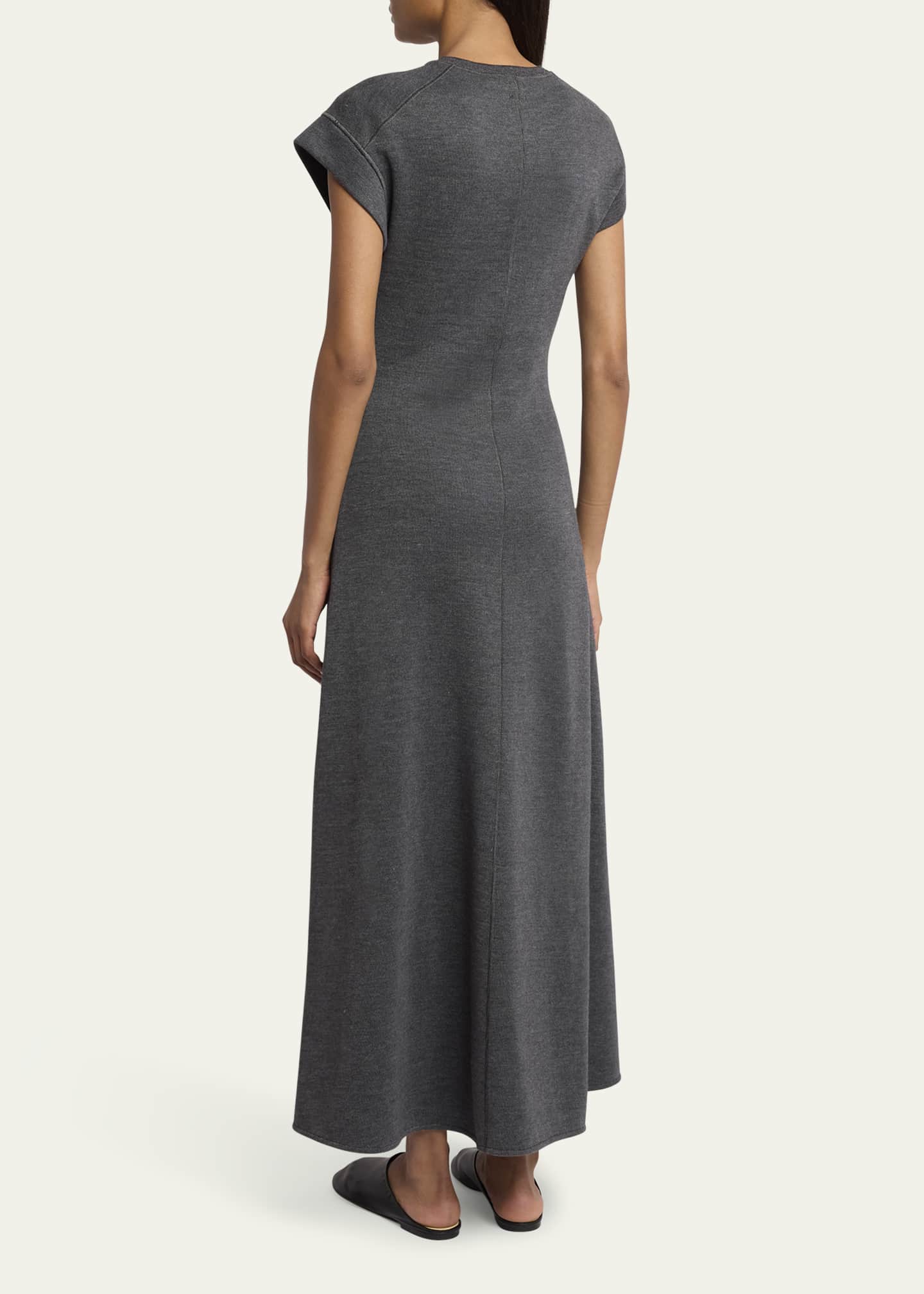 Melaine Short-Sleeve Souffle Cotton-Blend Midi Dress