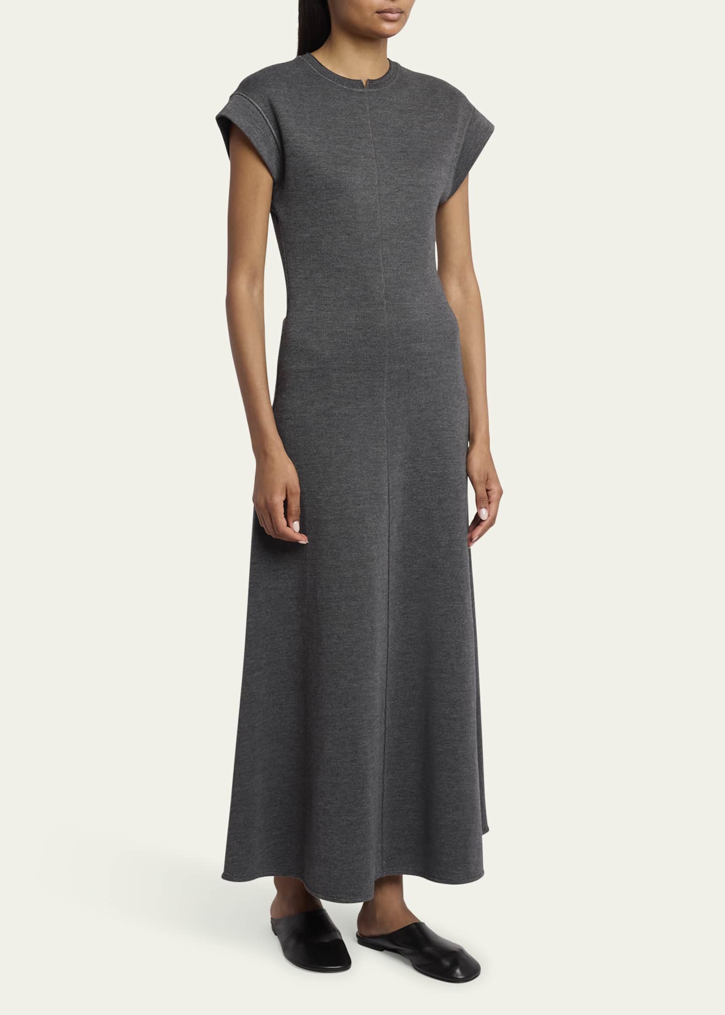 Melaine Short-Sleeve Souffle Cotton-Blend Midi Dress