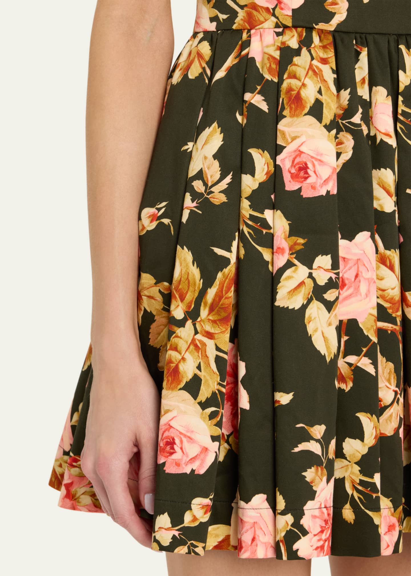 Basil Floral Flare Mini Dress - Thumbnail 5