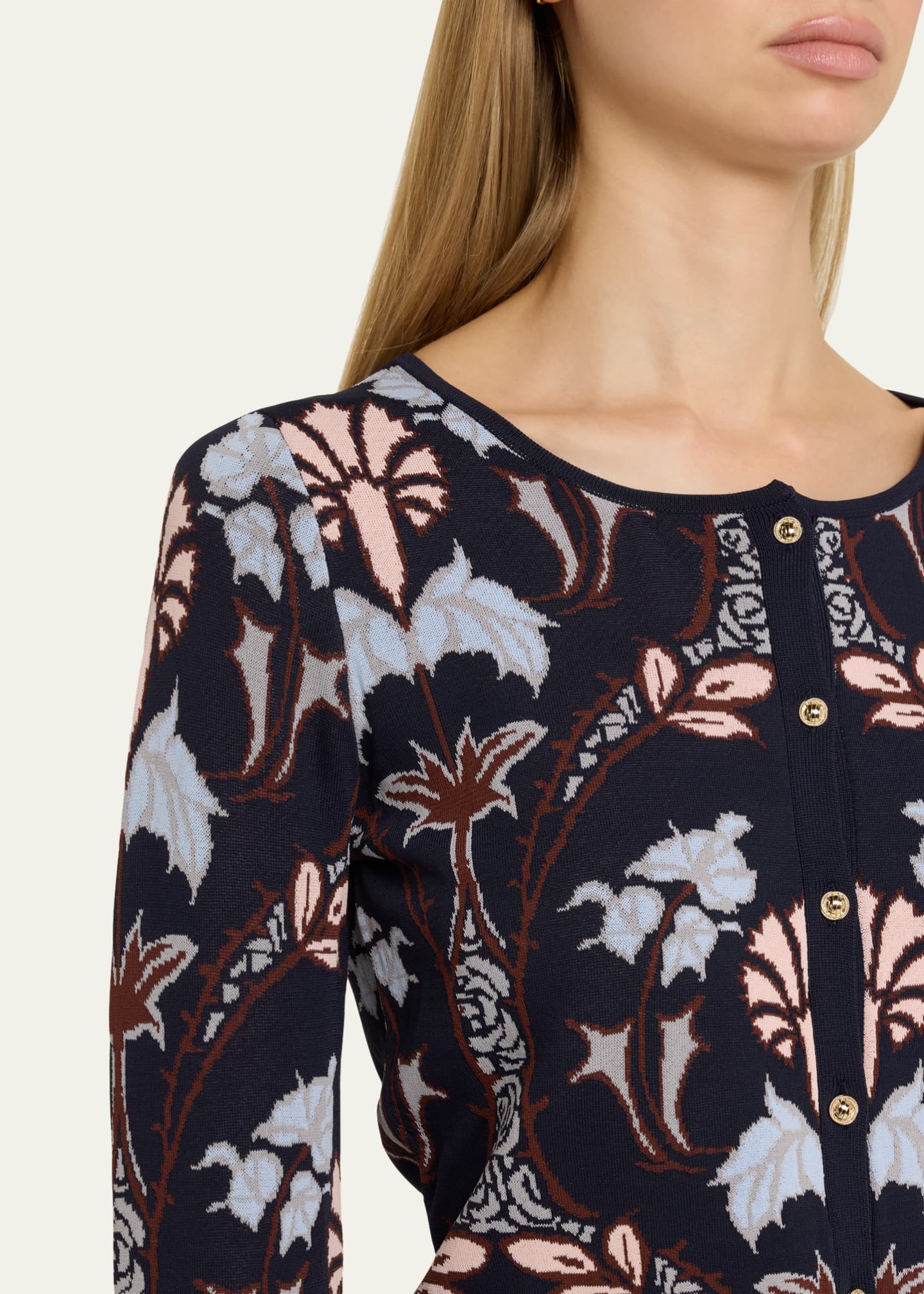 Llana Jacquard Knit Cardigan - Thumbnail 5