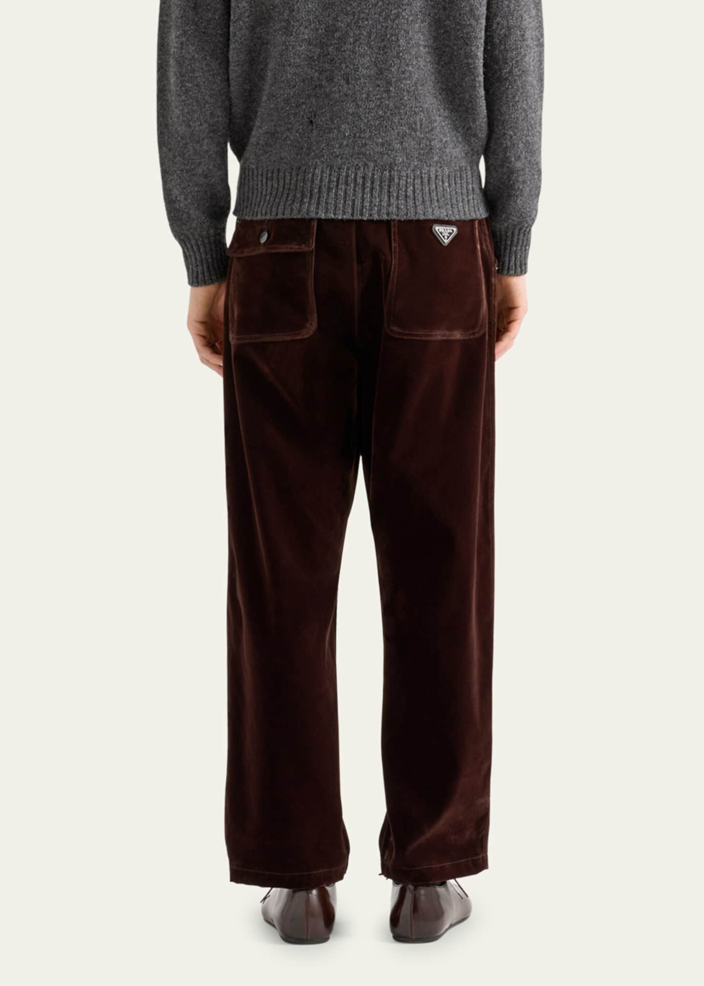 Prada Men's Velvet 5-Pocket Pants Image 3 of 5