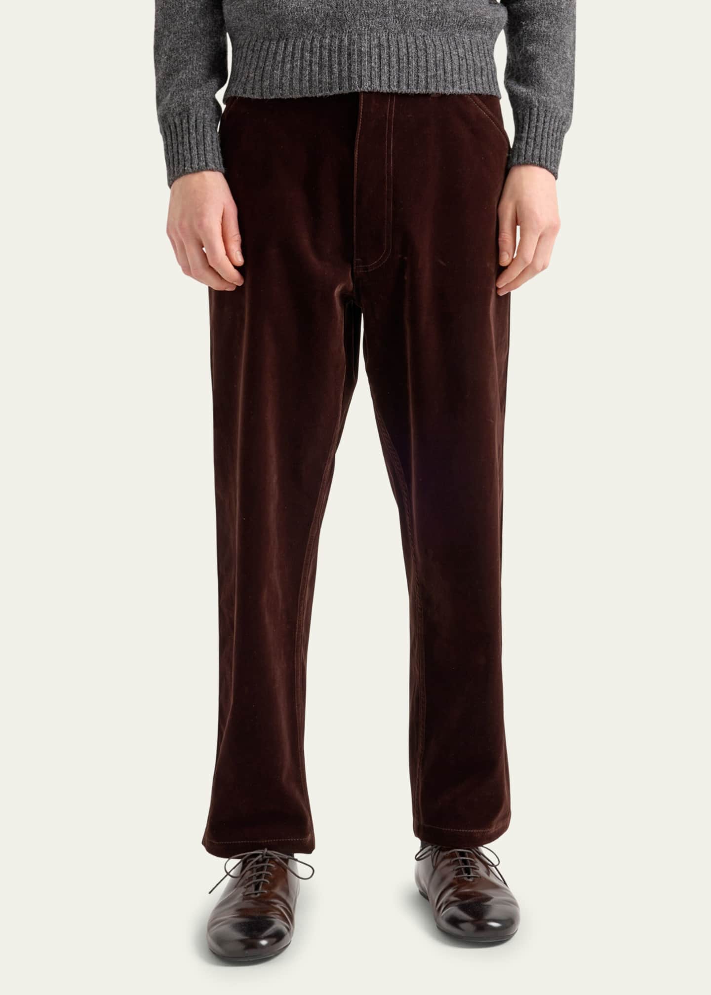 Prada Men's Velvet 5-Pocket Pants Image 4 of 5