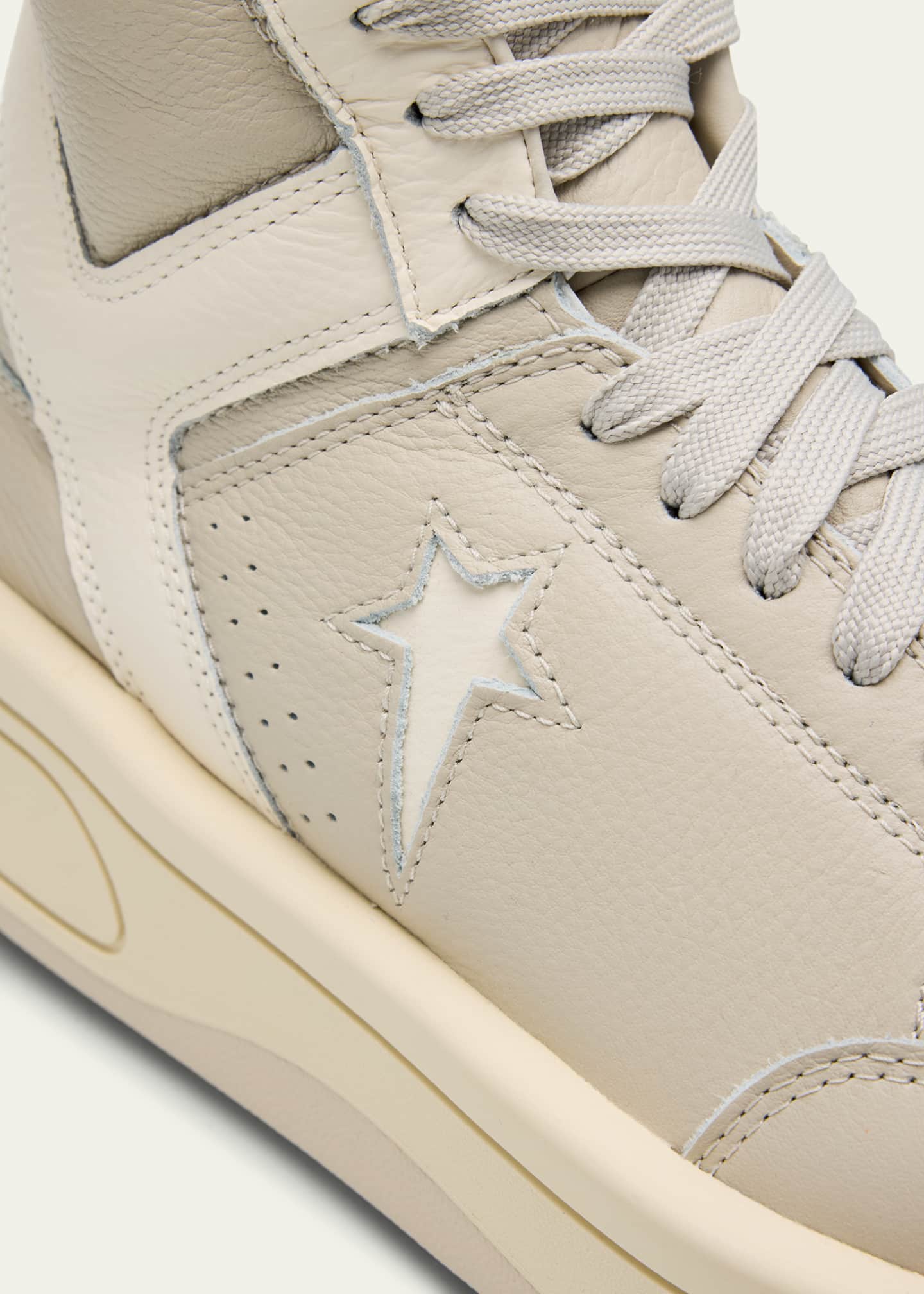 TURBOWPN Leather High-Top Sneakers - Thumbnail 5