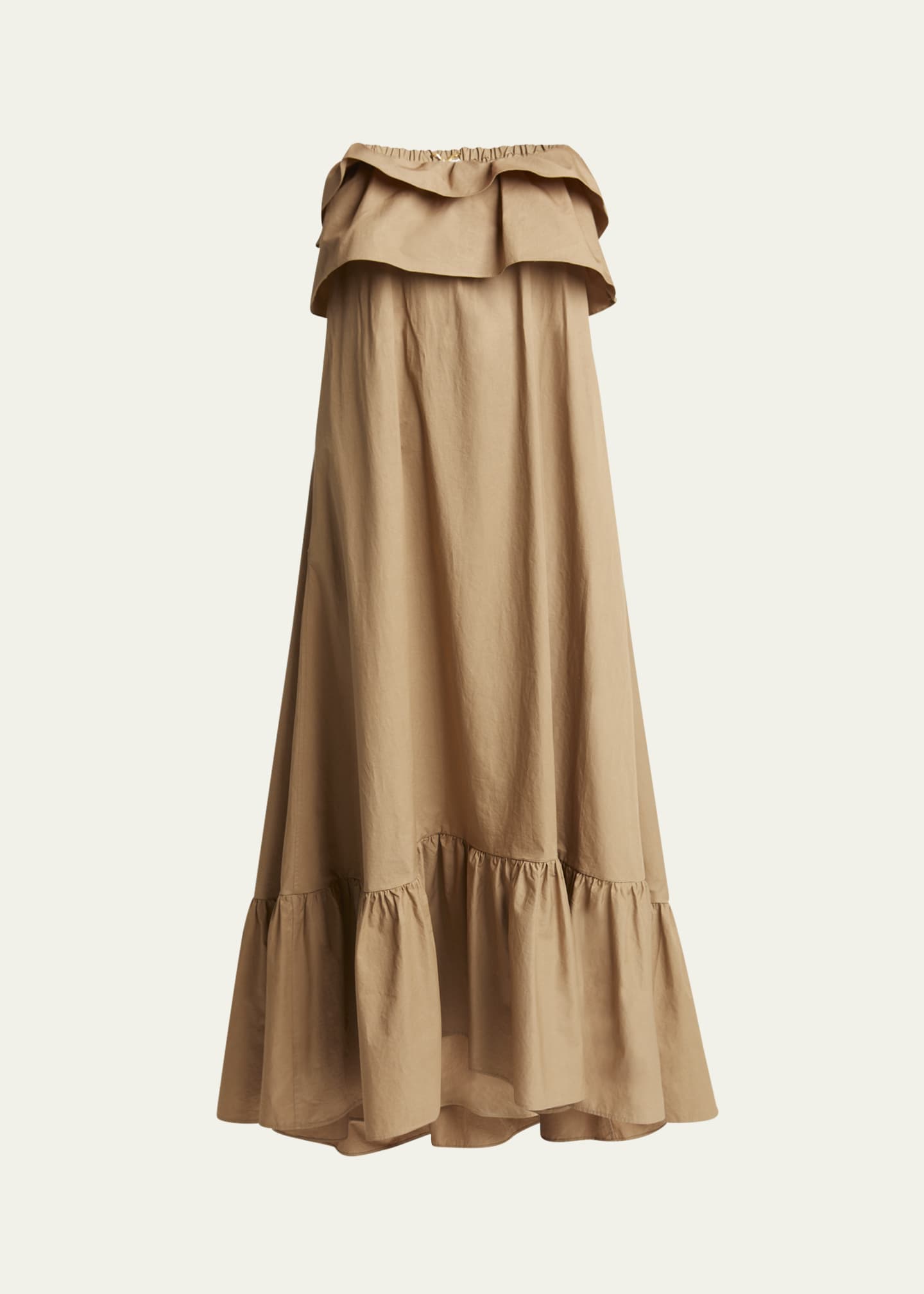 Saint Laurent Long Strapless Ruffled Dress Image 1 of 5
