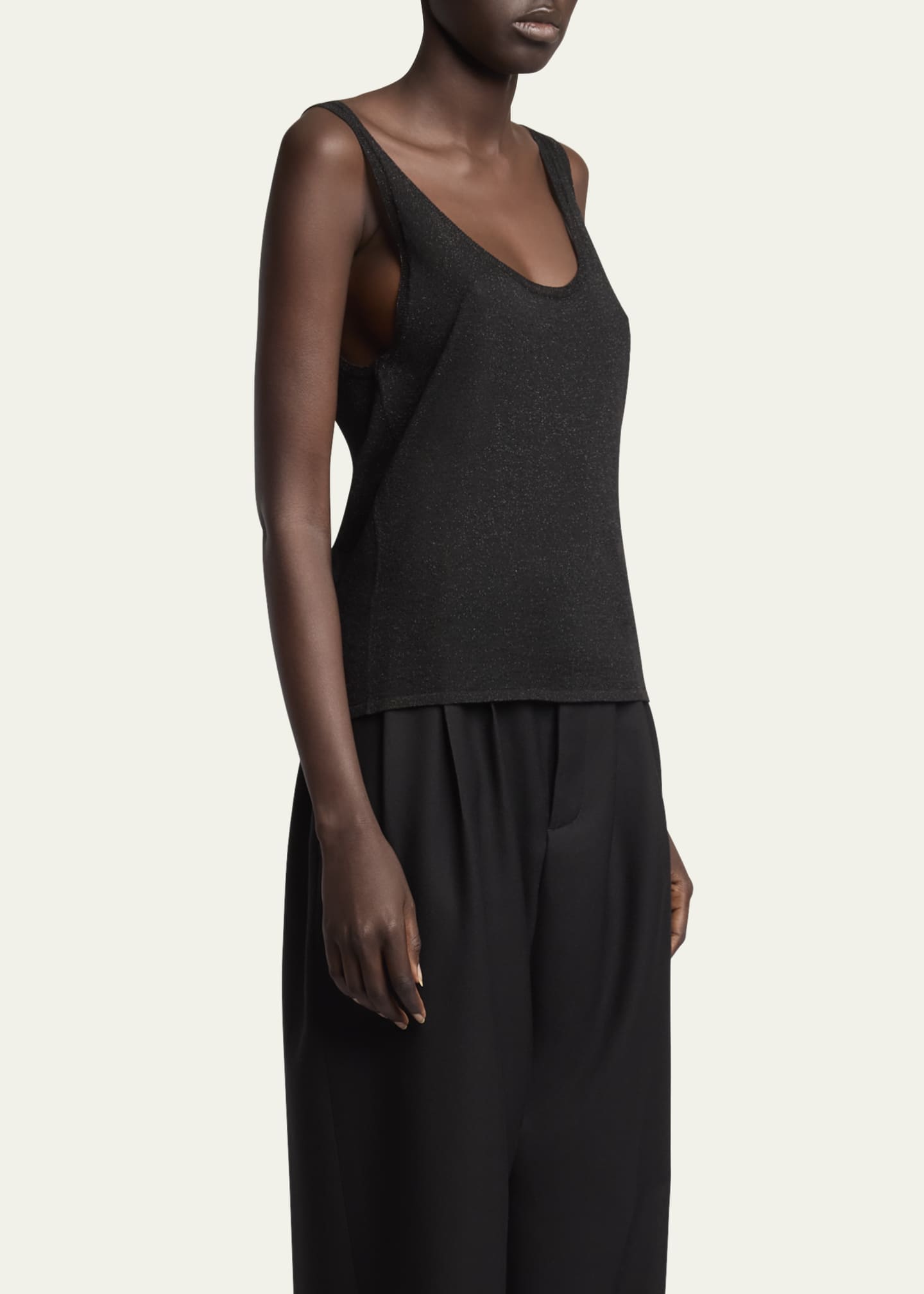 ■Saint Laurent■ Drape Jersey Sleeveless Top Black 743654Y3 □Saint Laurent□ Drape Jersey Sleeveless Top Black 743654Y3