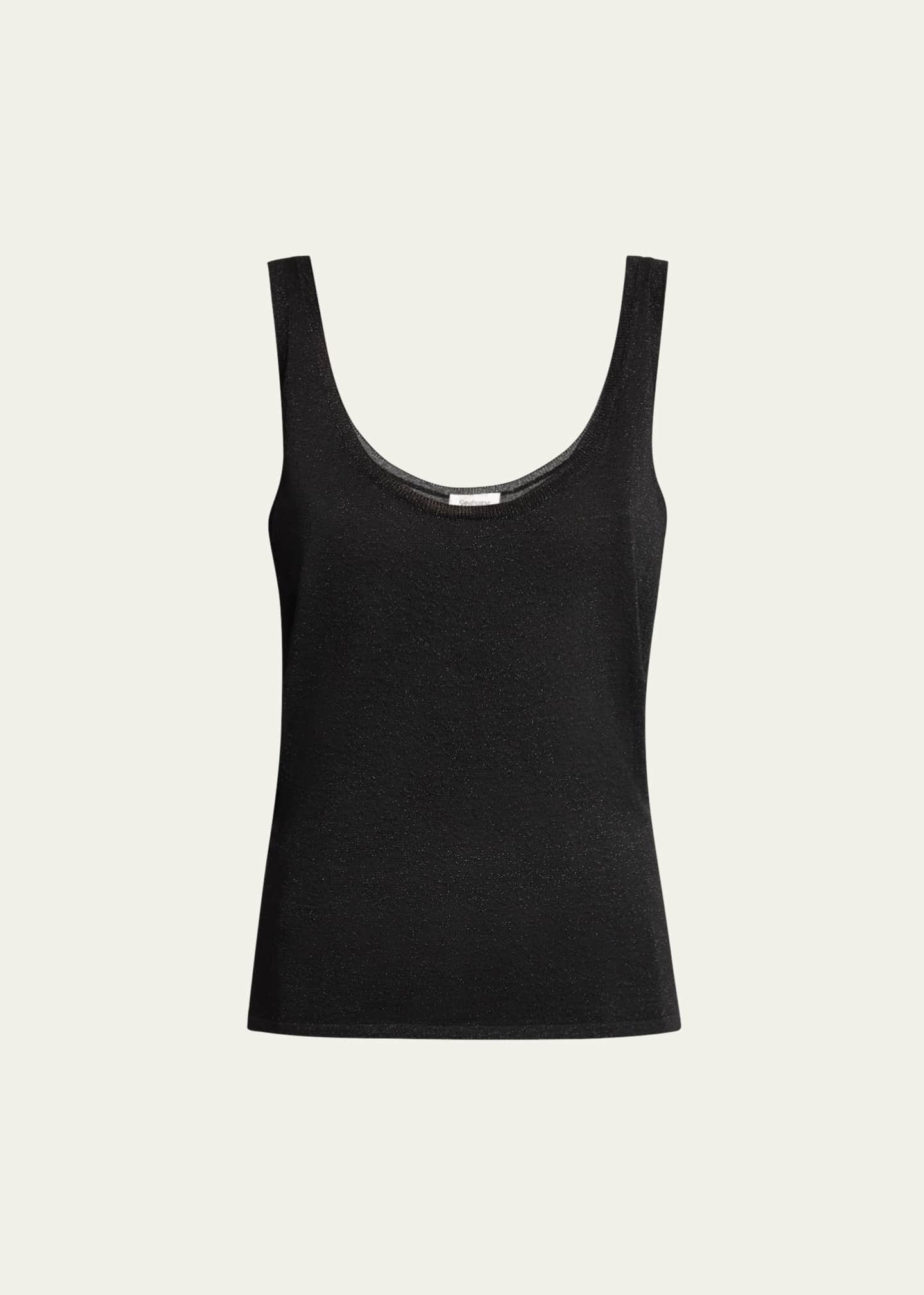 Saint Laurent Metallic Knit Sleeveless Tank Top - Bergdorf