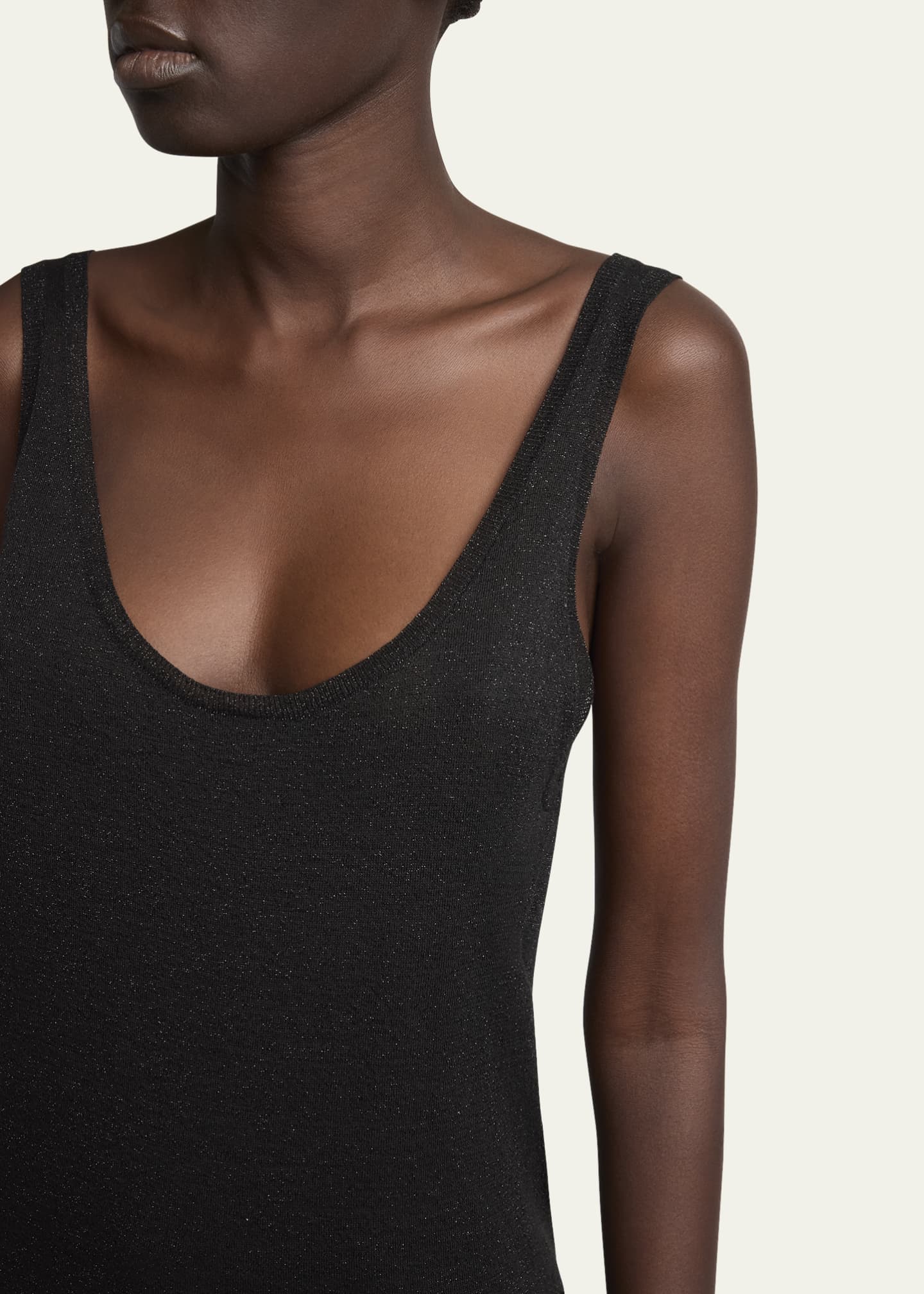Tシャツ・カットソー SAINT LAURENT KNIT TANK TOP Saint Laurent Metallic Knit Sleeveless Tank Top - Bergdorf