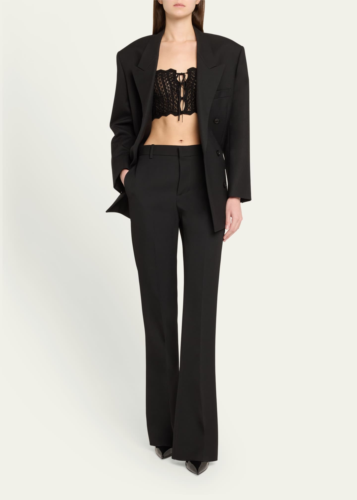 Saint Laurent Cropped Crochet Top Image 2 of 5