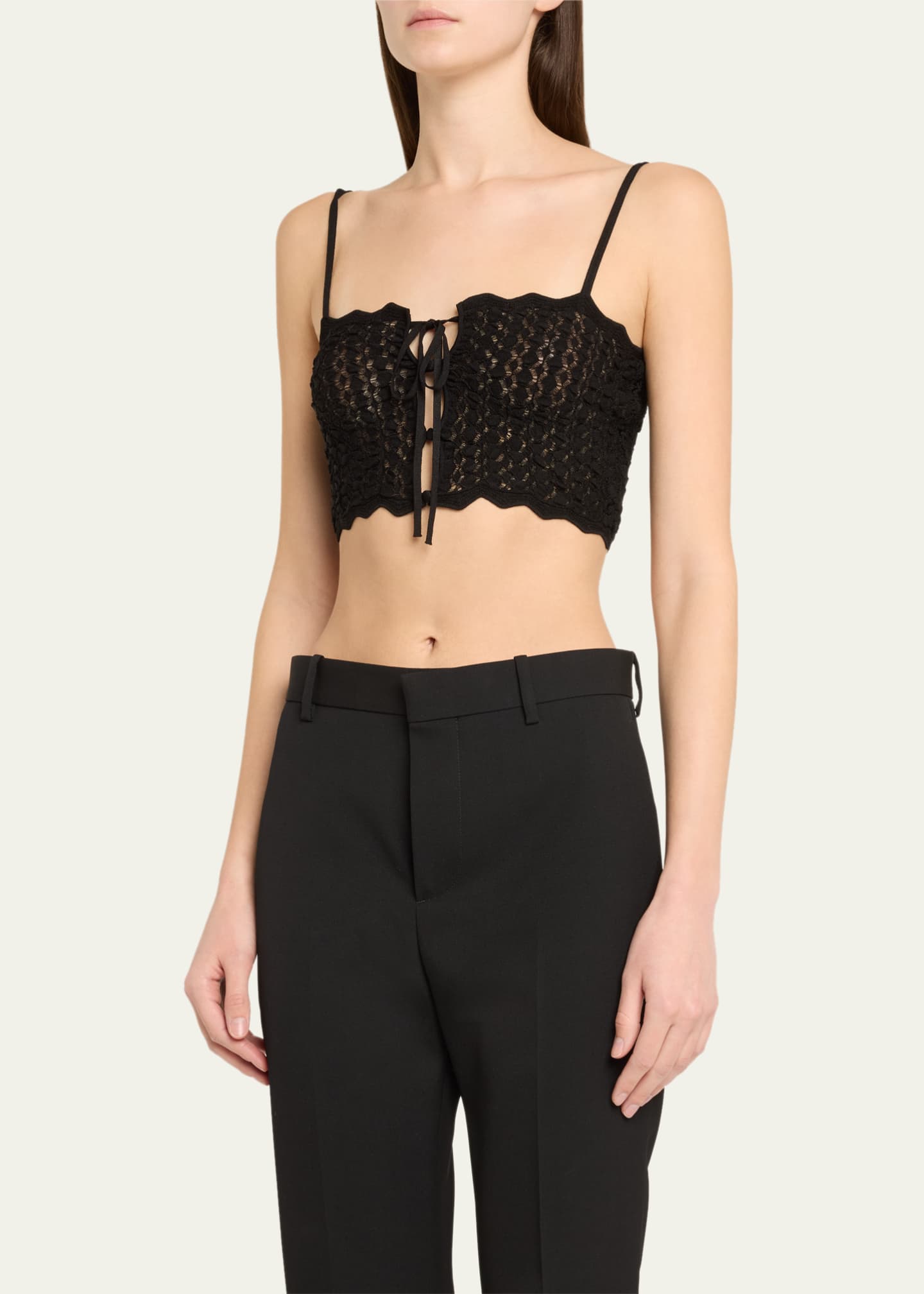 Saint Laurent Cropped Crochet Top Image 4 of 5