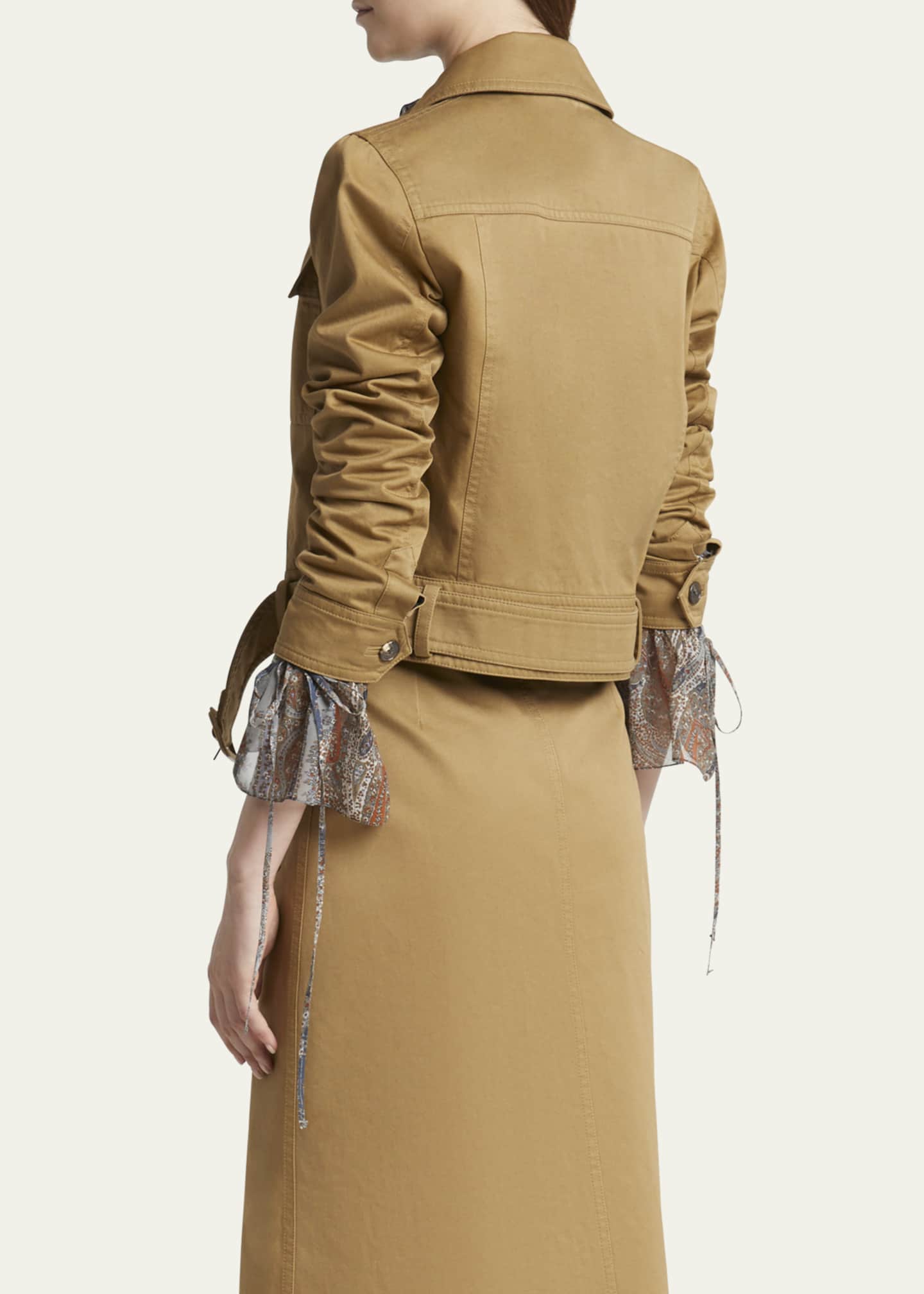 Saint Laurent Collared Button Down Belted Jacket Image 3 of 5