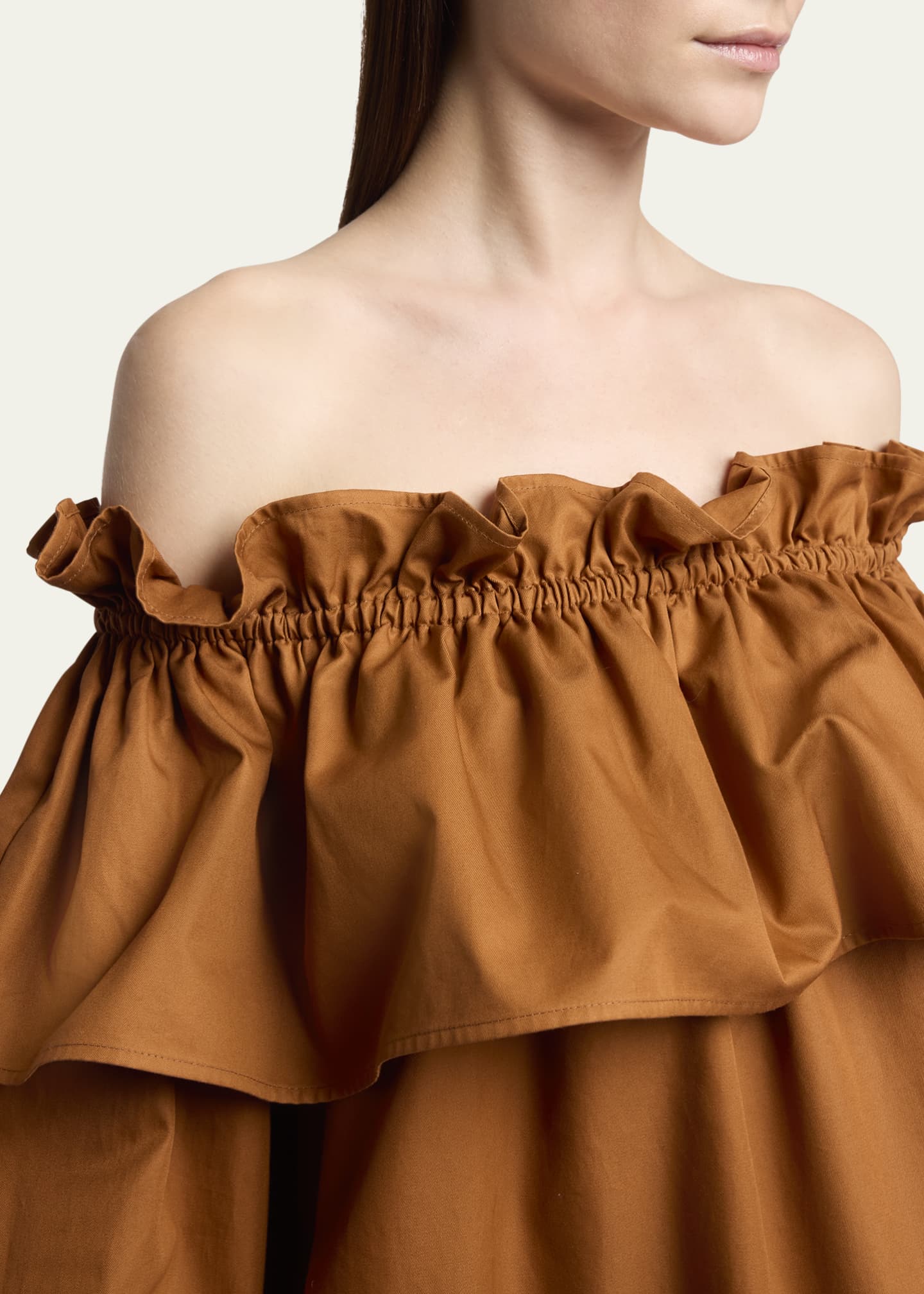 Saint Laurent Off-Shoulder Ruffled Mini Dress Image 5 of 5
