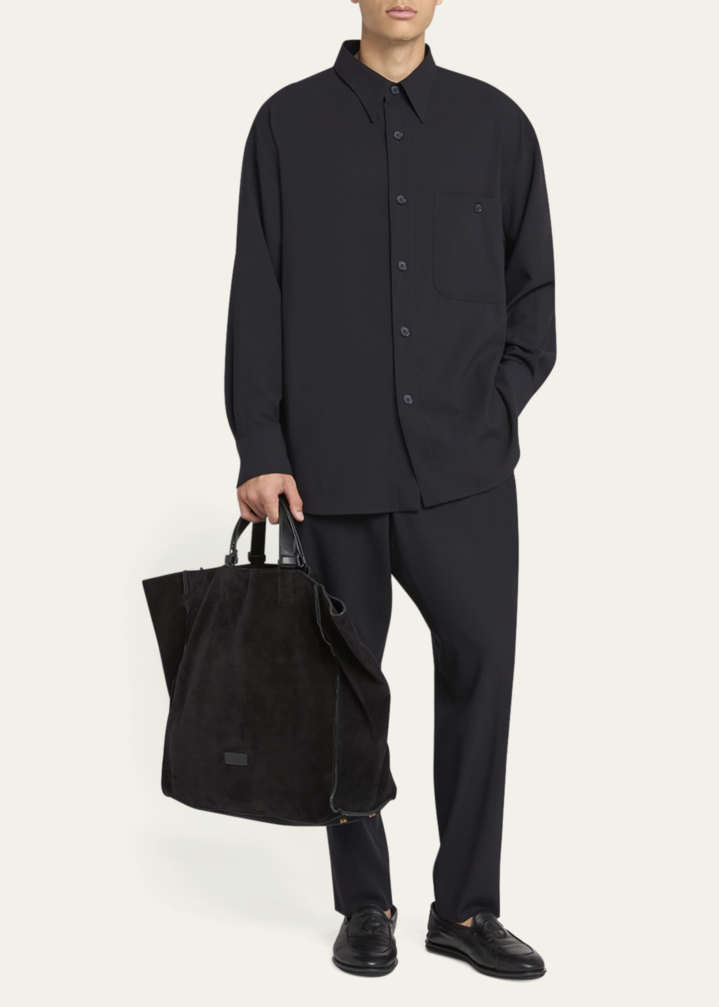 Giorgio Armani Men's Split Leather Tote Bag Image 5 of 6