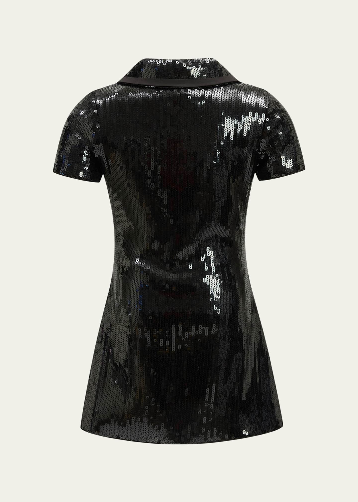 Bardot Junior Girl s Noah Sequin Button Front Mini Dress Size 4 16