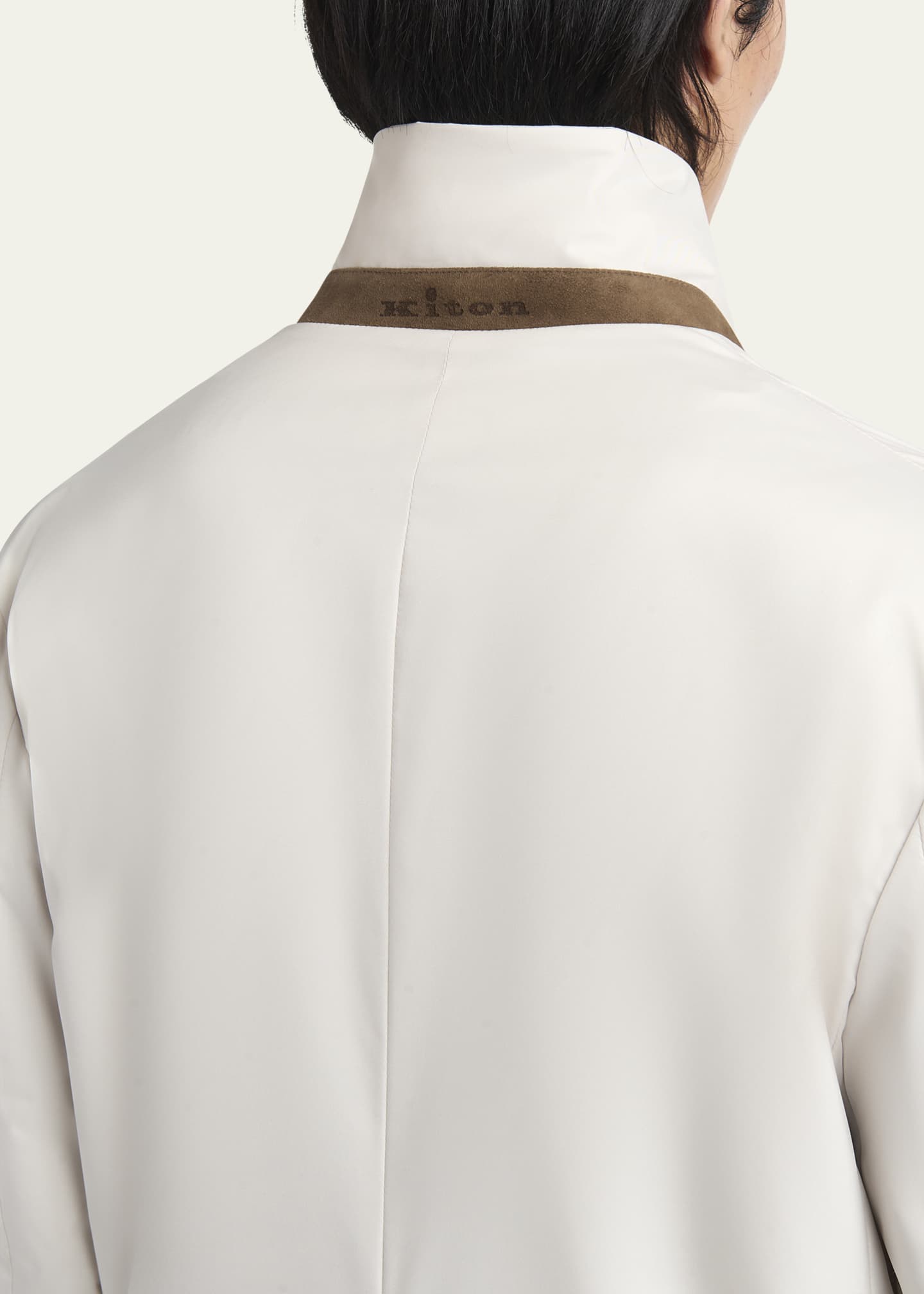 Kiton Men's Leather Full-Zip Overshirt Jacket Image 5 of 5