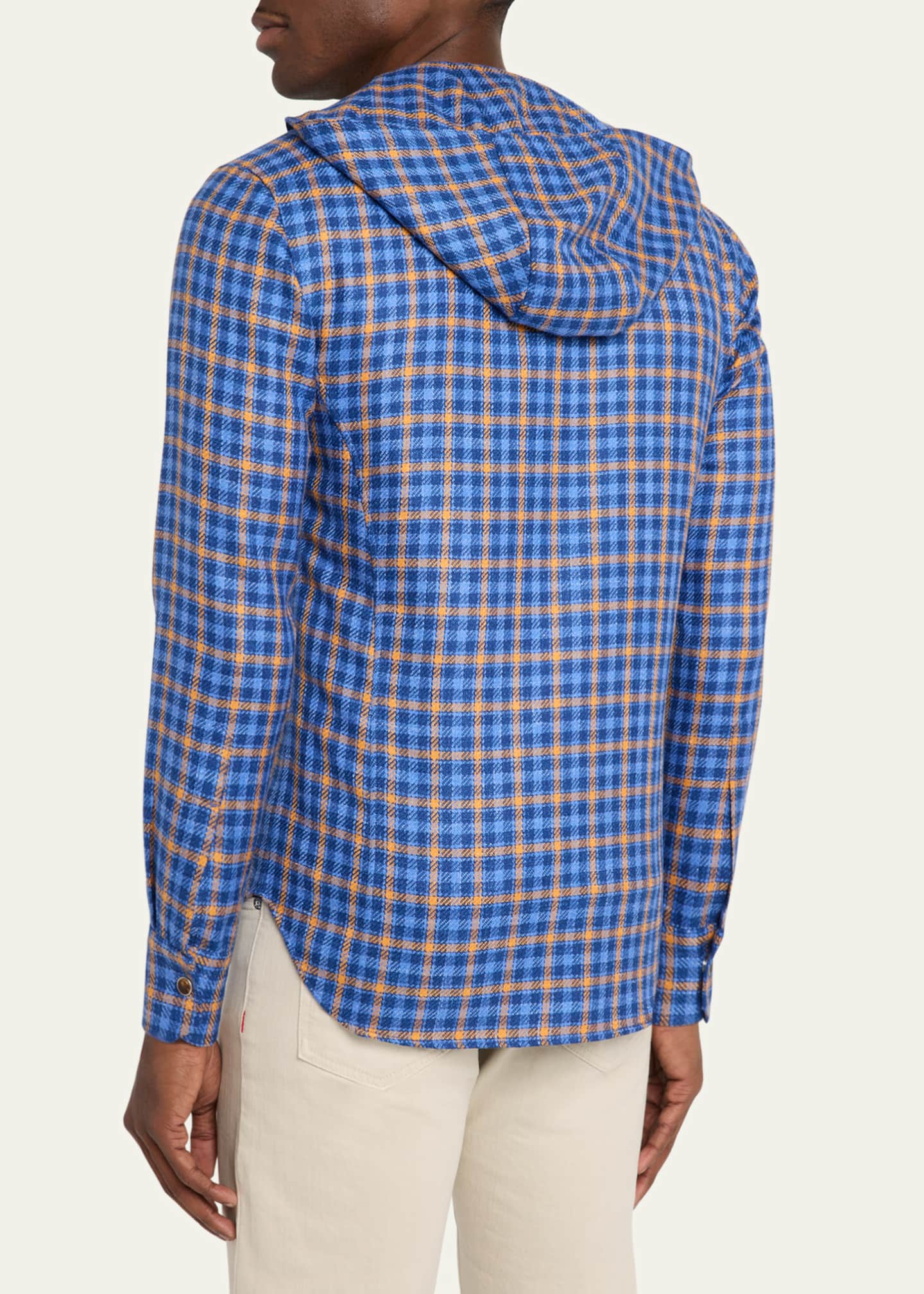 Kiton Men's Mariano Plaid Shirt Jacket Image 3 of 5