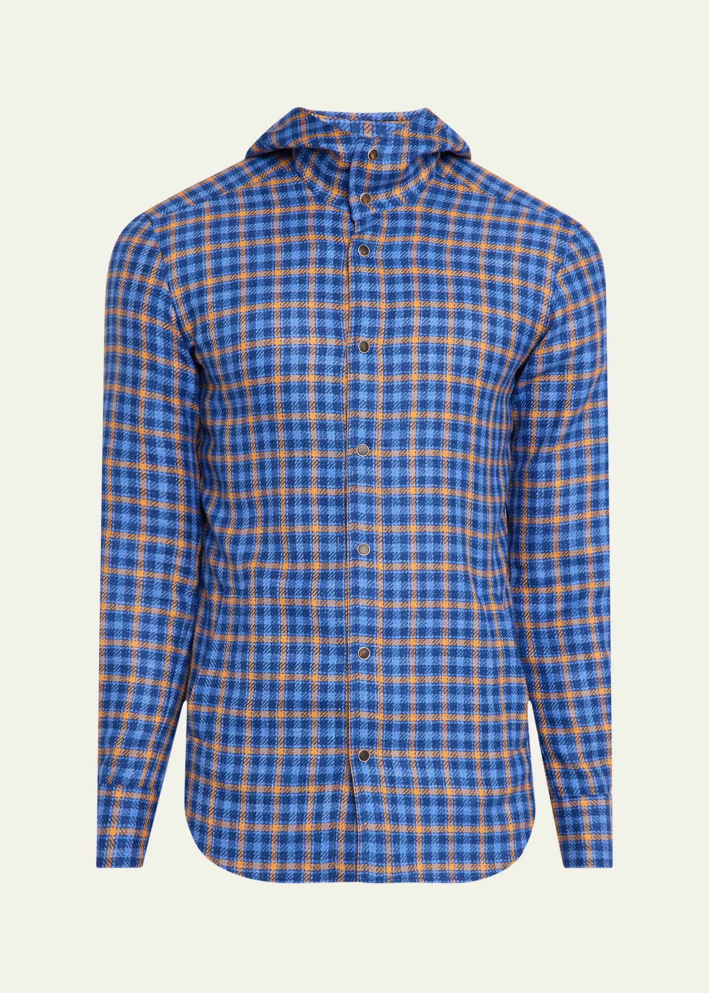 Kiton Men's Mariano Plaid Shirt Jacket Image 1 of 5