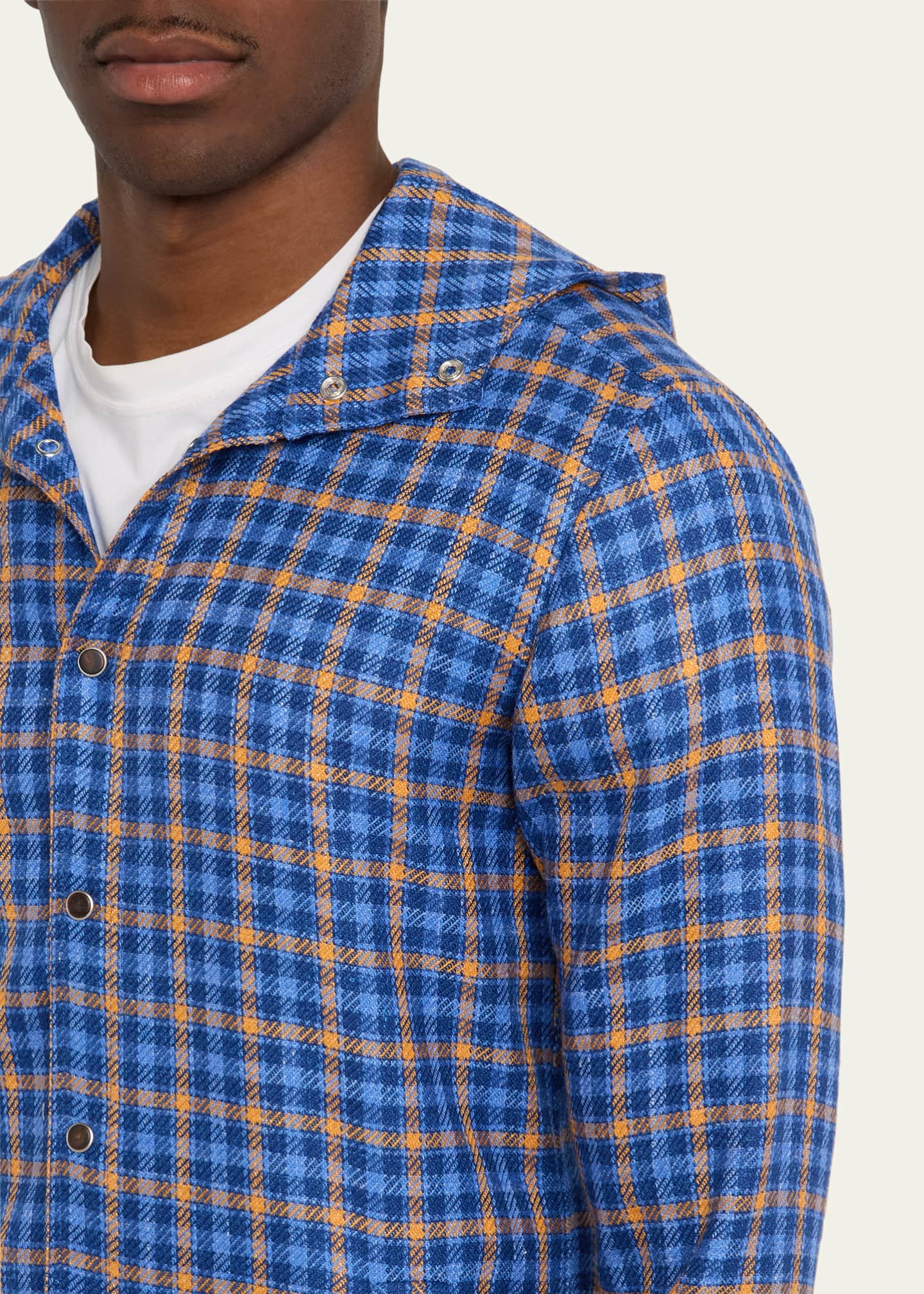 Kiton Men's Mariano Plaid Shirt Jacket Image 5 of 5