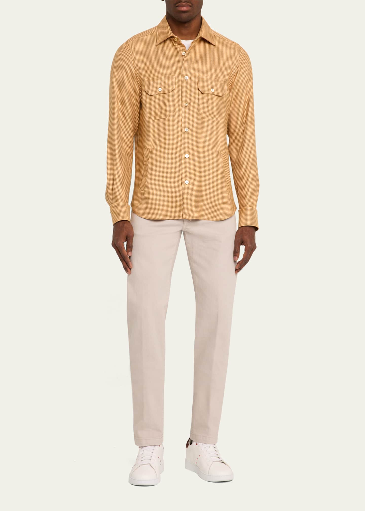 Kiton Men's Mini-Check Shirt Jacket Image 2 of 5