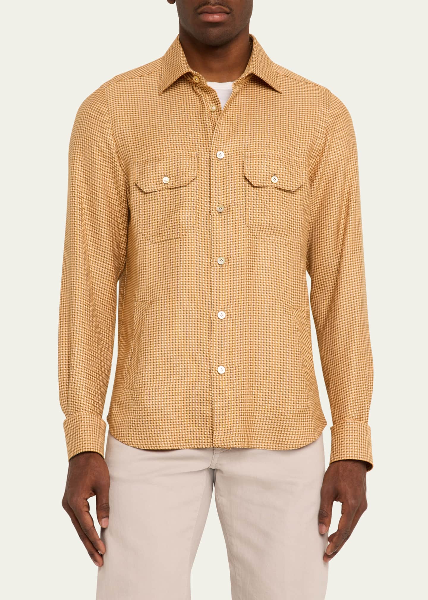 Kiton Men's Mini-Check Shirt Jacket Image 4 of 5