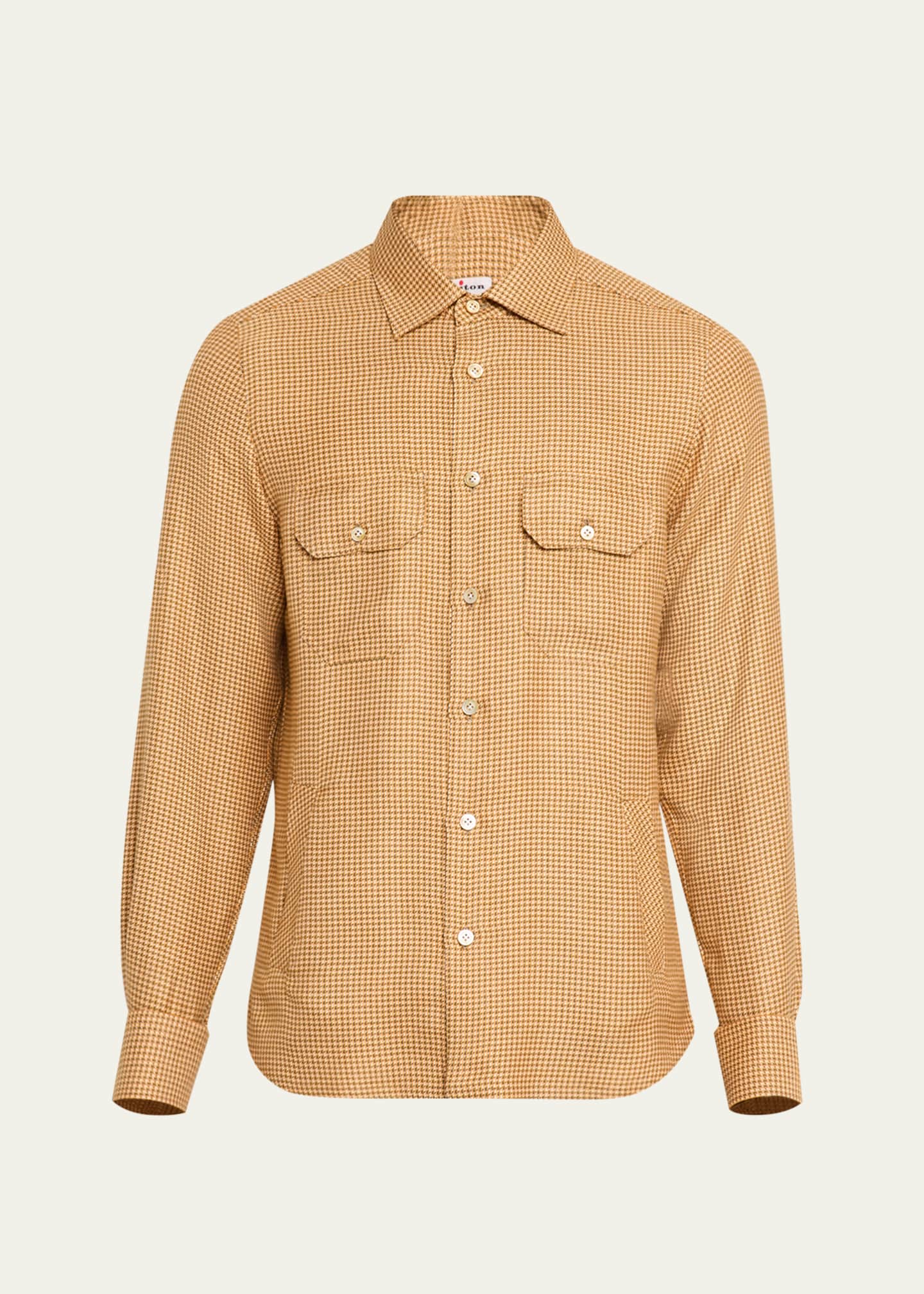 Kiton Men's Mini-Check Shirt Jacket Image 1 of 5