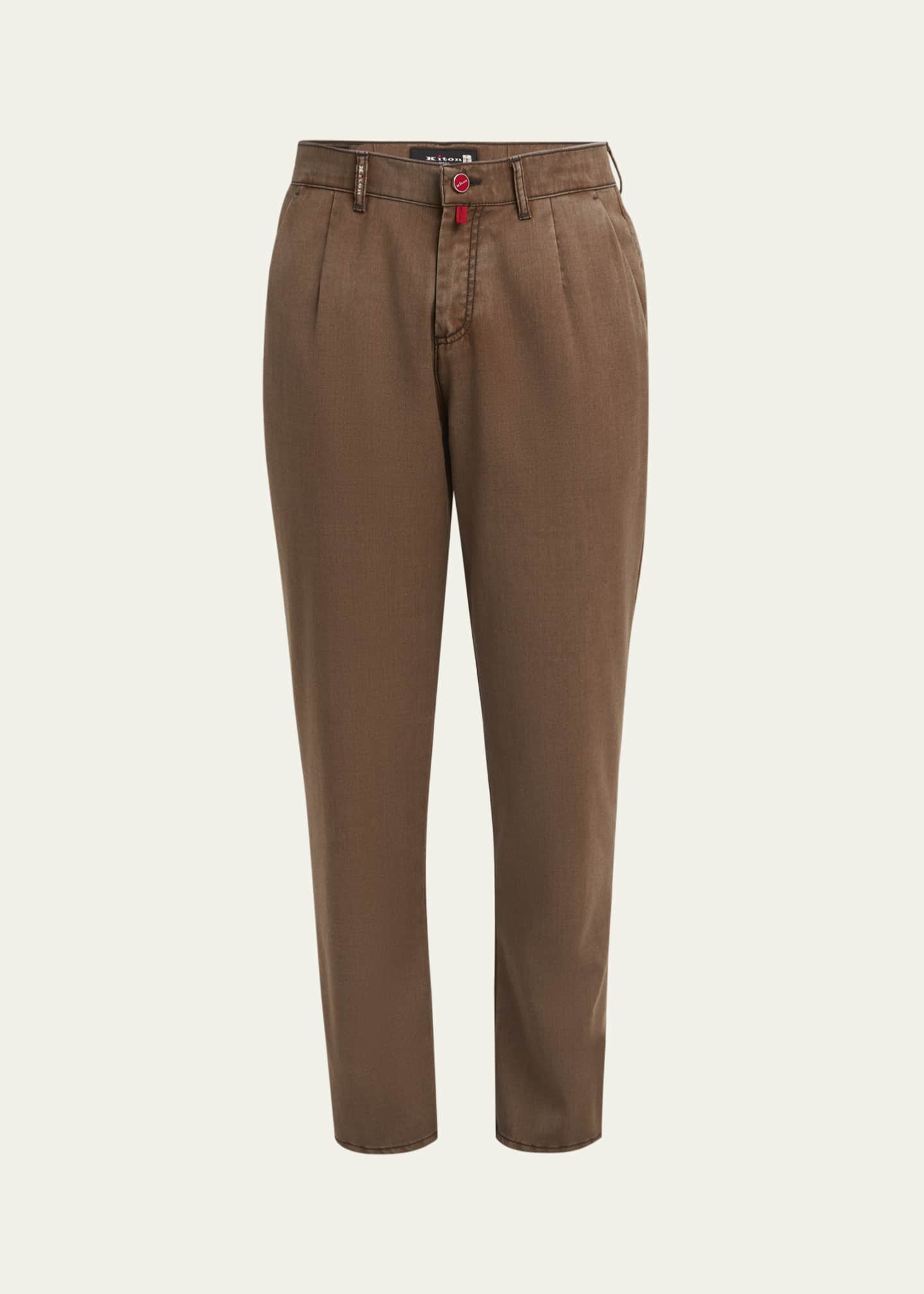 Kiton Men's Wool Pleated Four-Pocket Pants Image 1 of 5