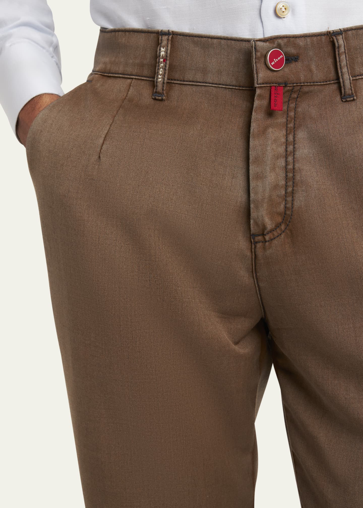 Kiton Men's Wool Pleated Four-Pocket Pants Image 5 of 5