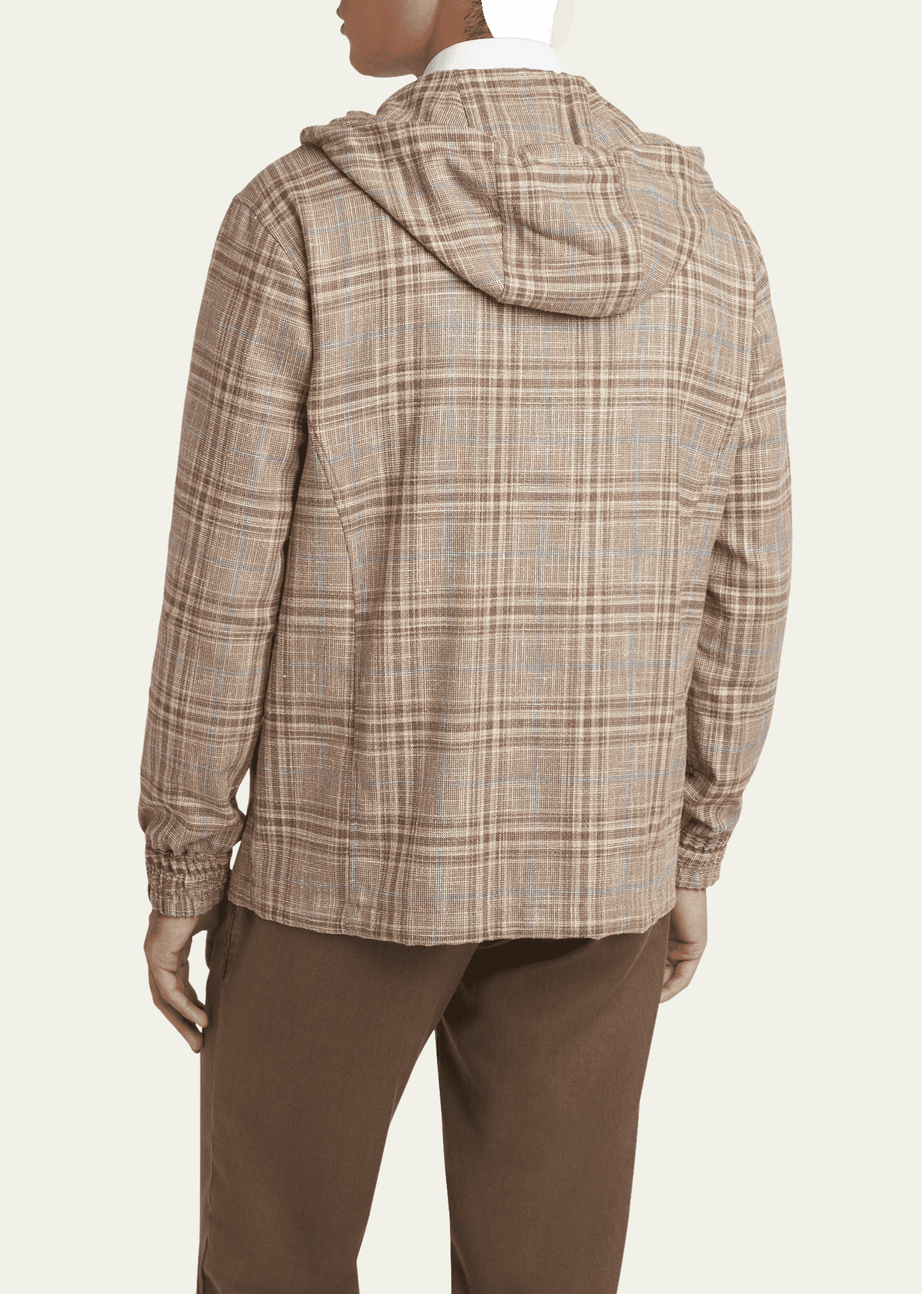 Kiton Men's Plaid Hooded Full-Zip Jacket Image 3 of 5