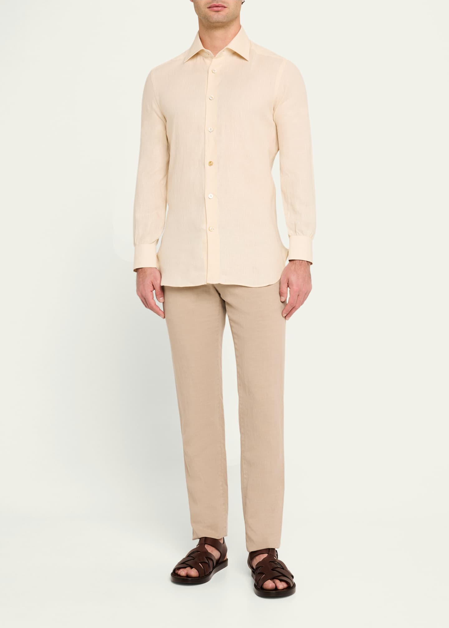 Kiton Men's Linen Sport Shirt Image 2 of 5