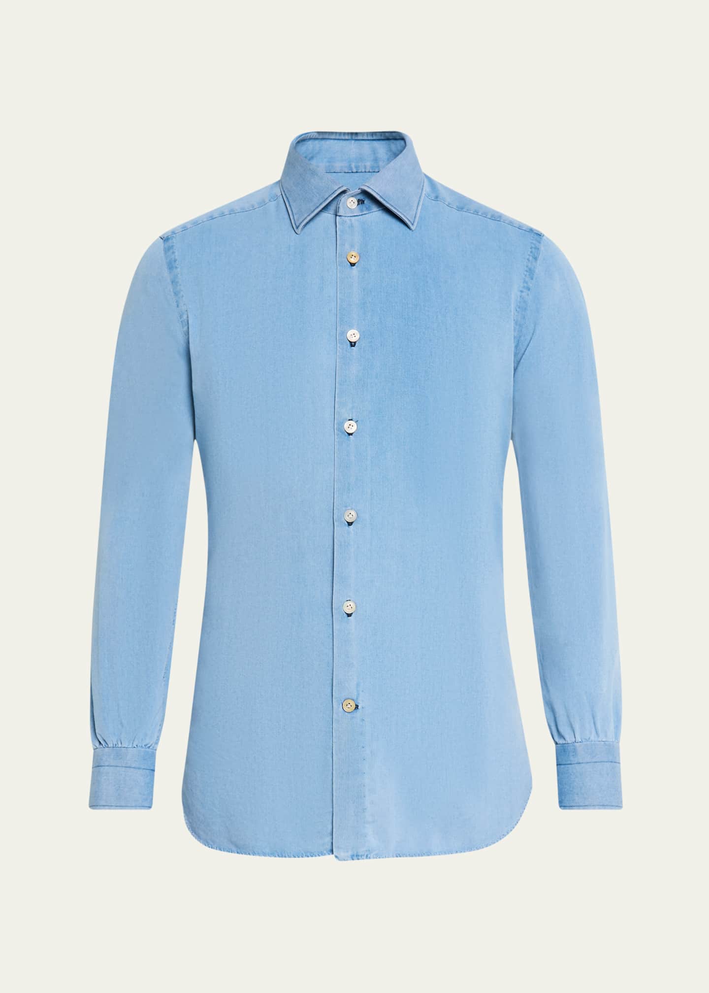 Kiton Men's Chambray Sport Shirt Image 1 of 5