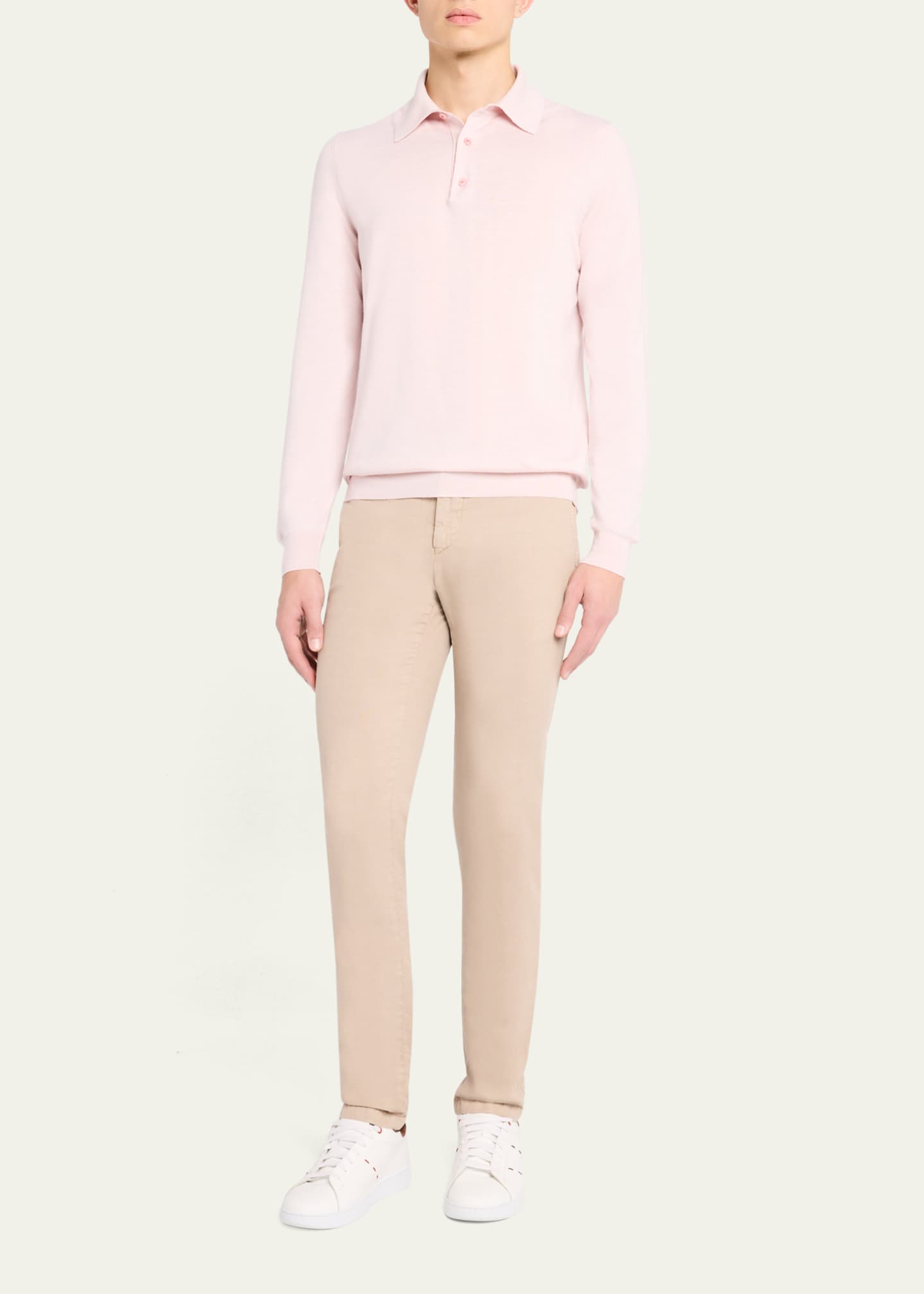 Kiton Men's Silk, Cashmere and Linen Polo Sweater Image 2 of 5