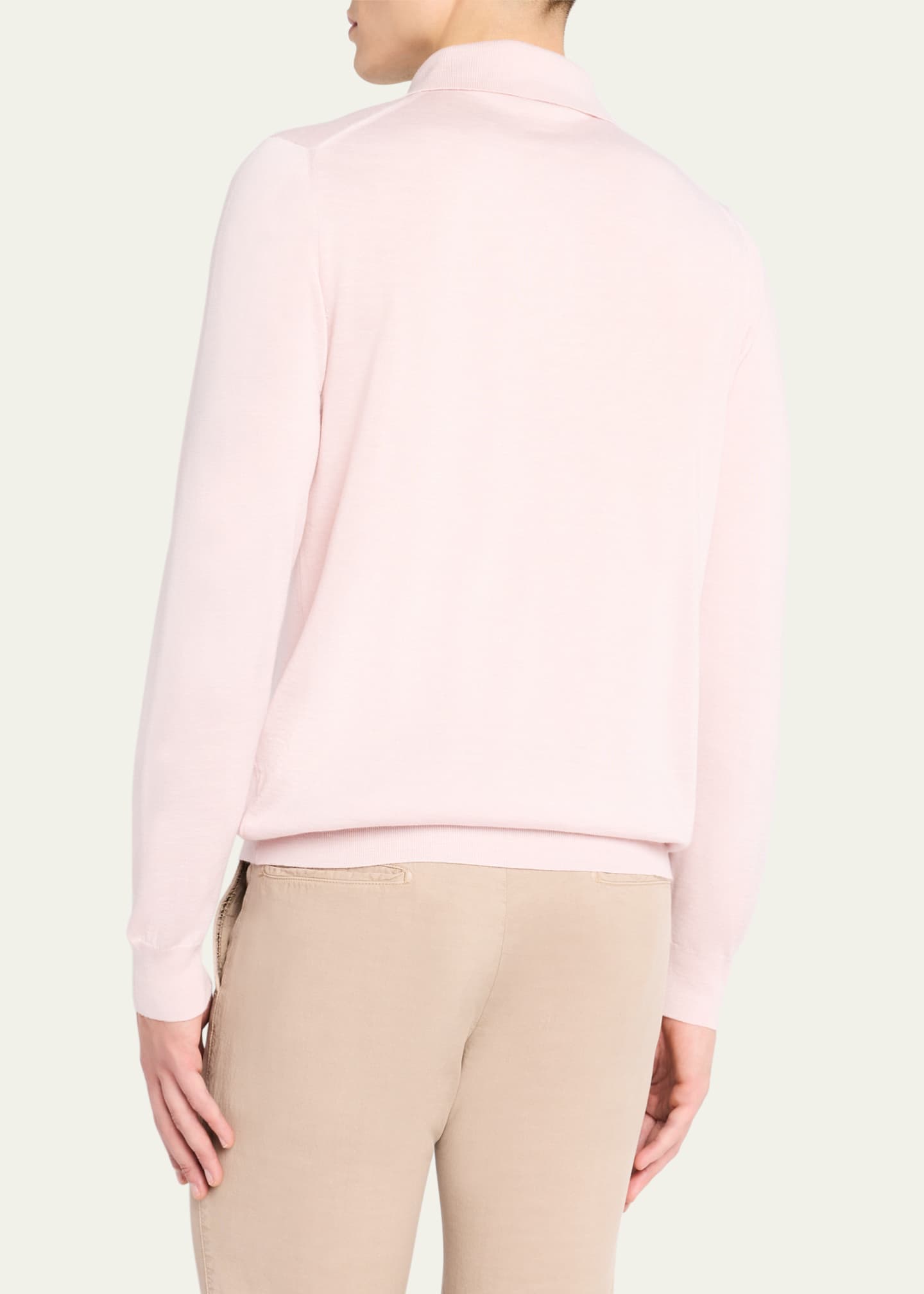 Kiton Men's Silk, Cashmere and Linen Polo Sweater Image 3 of 5