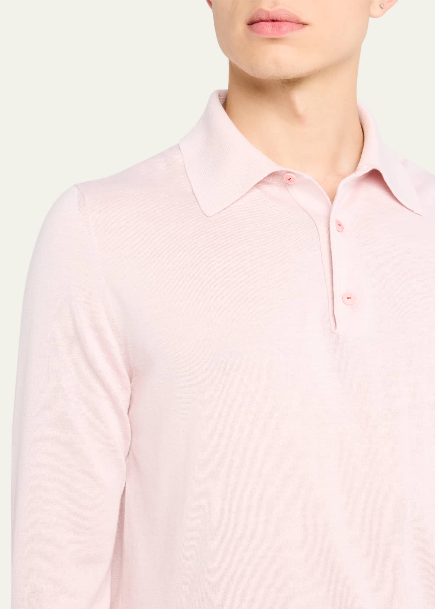 Kiton Men's Silk, Cashmere and Linen Polo Sweater Image 5 of 5