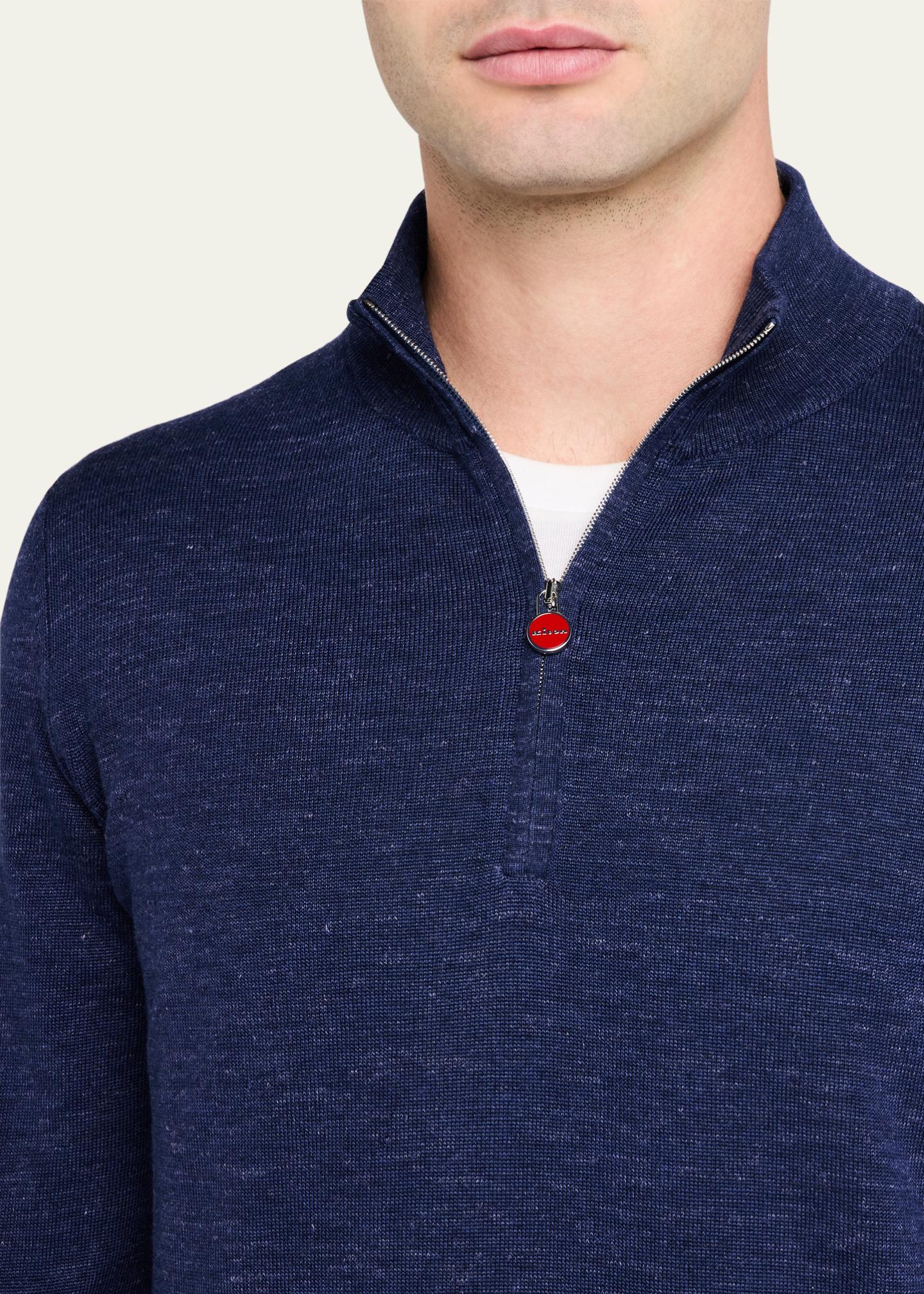 Kiton Men's Silk, Cashmere and Linen Half-Zip Sweater - Bergdorf