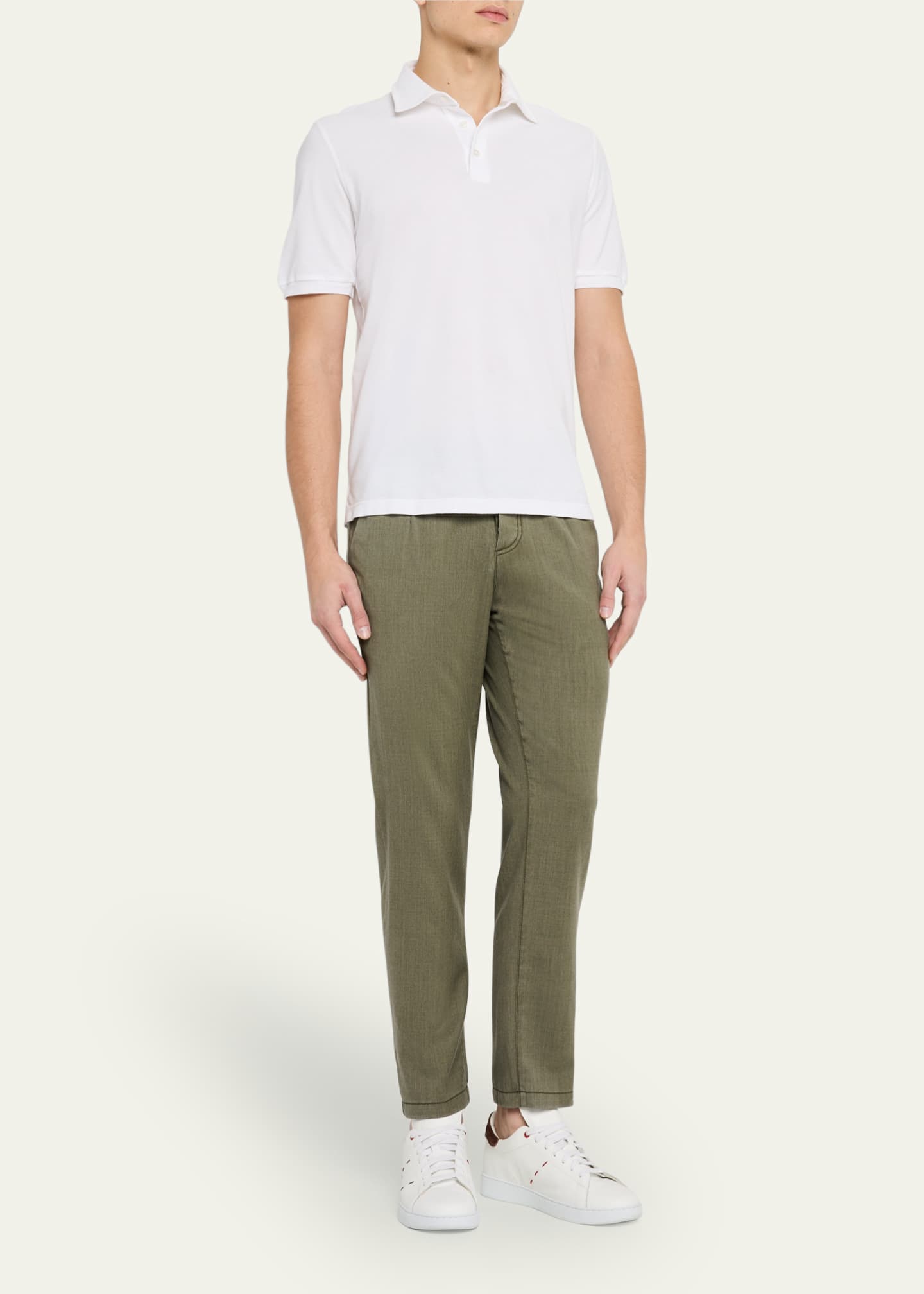 Kiton Men's Washed Wool Slim Four-Pocket Pants Image 2 of 5