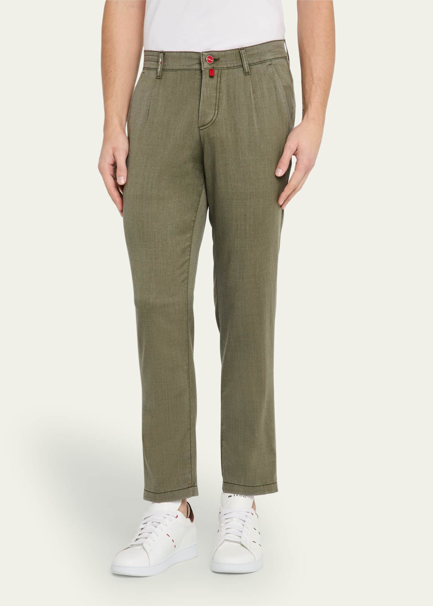 Kiton Men's Washed Wool Slim Four-Pocket Pants Image 4 of 5