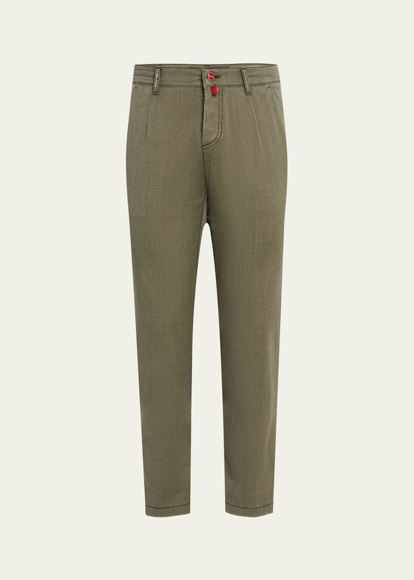 Kiton Men's Washed Wool Slim Four-Pocket Pants Image 1 of 5