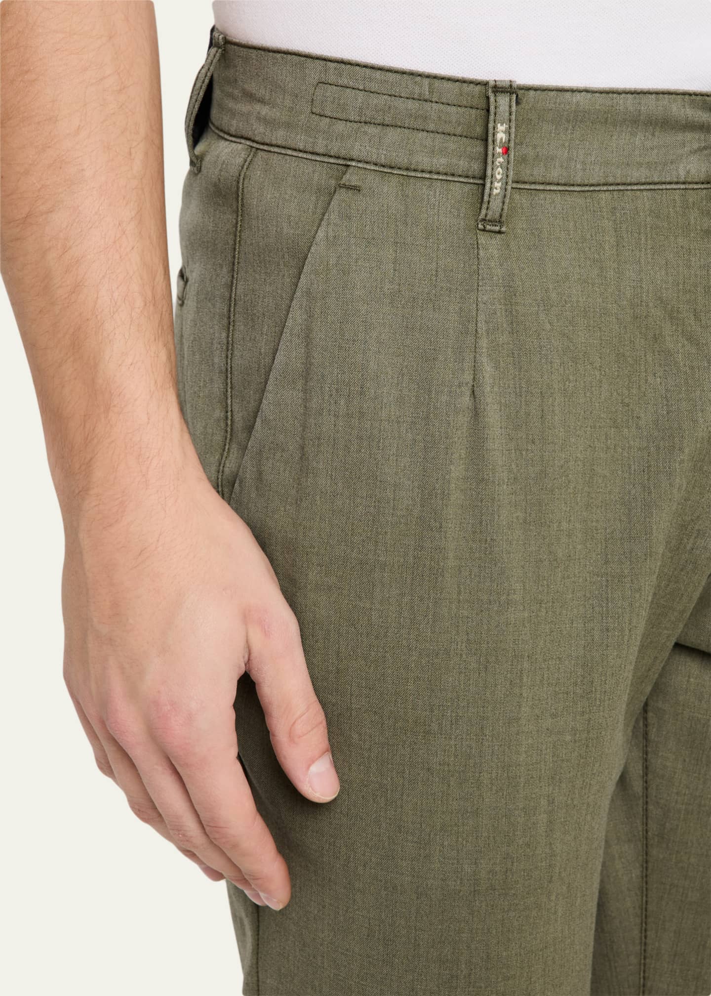 Kiton Men's Washed Wool Slim Four-Pocket Pants Image 5 of 5