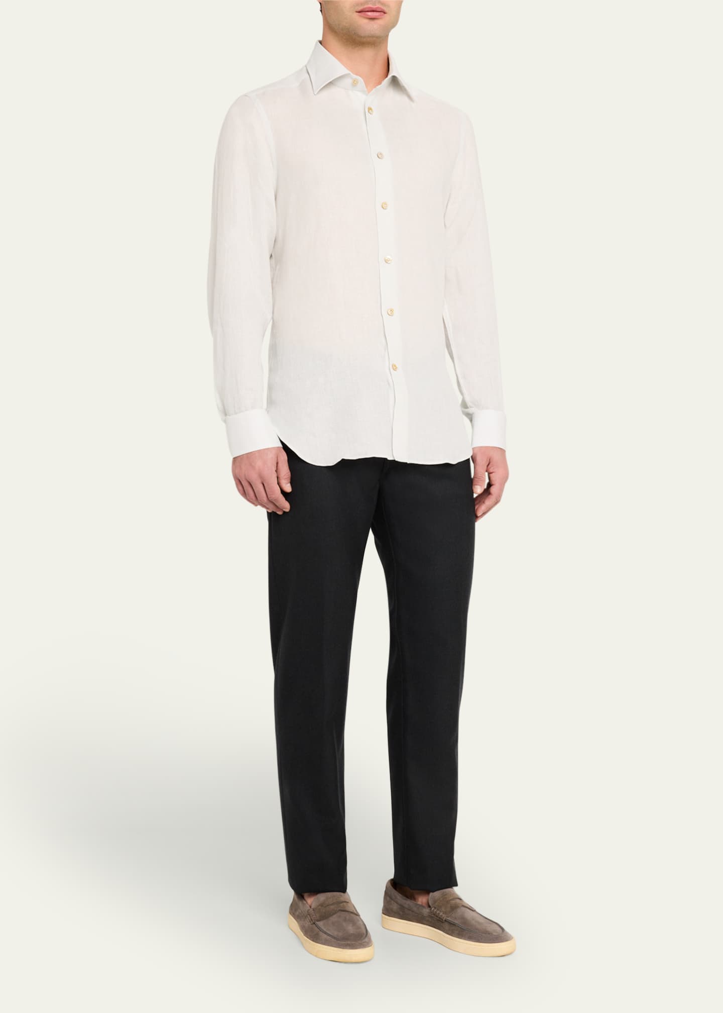 Kiton Men's Linen Sport Shirt Image 2 of 5