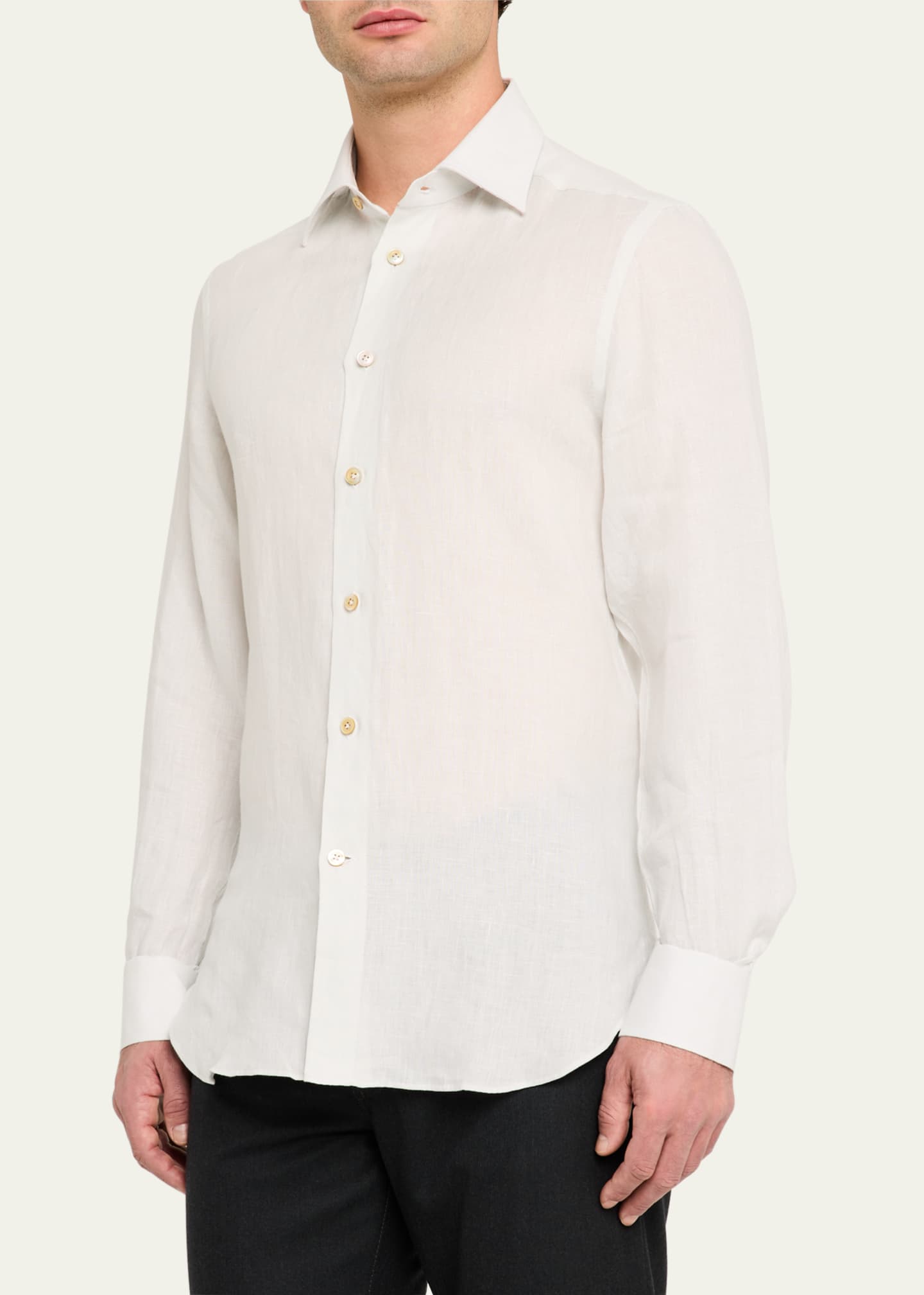 Kiton Men's Linen Sport Shirt Image 4 of 5