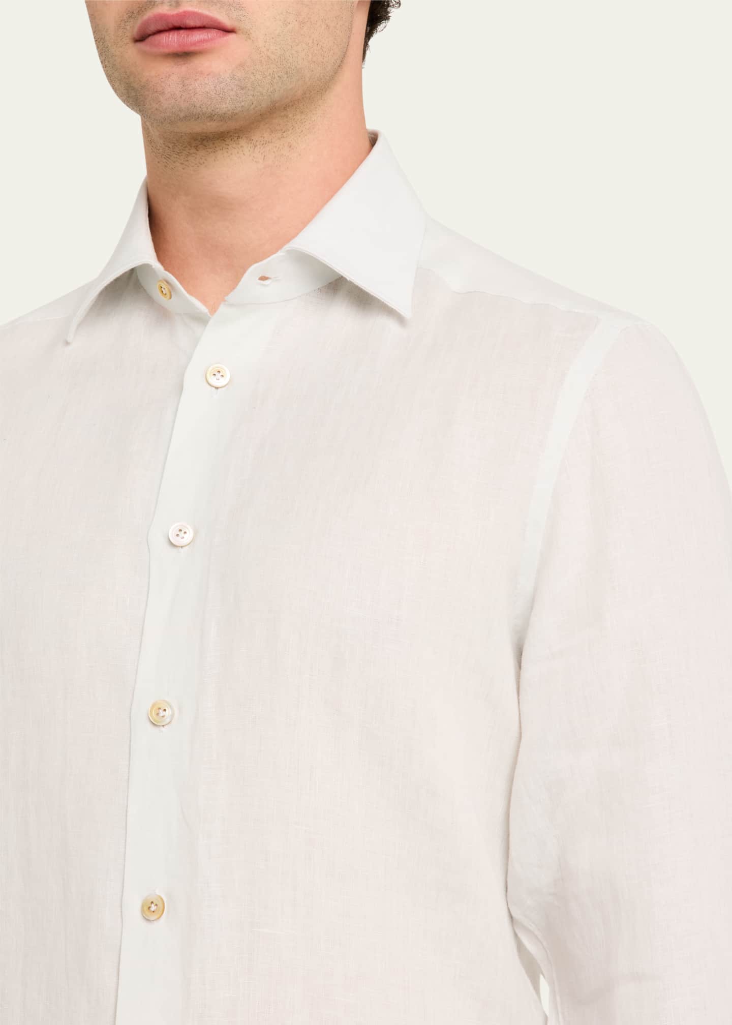 Kiton Men's Linen Sport Shirt Image 5 of 5