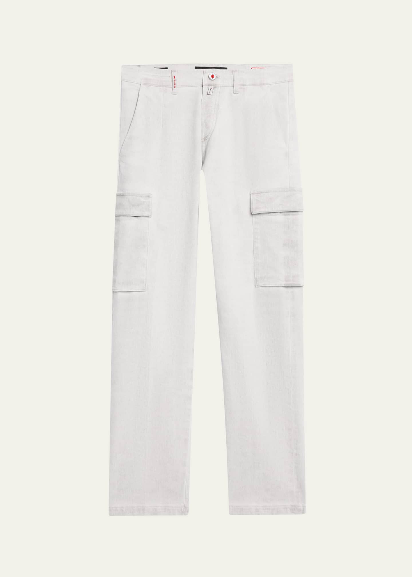 パンツ KITON Cigarette pants White Kiton Men's Acid Wash Cargo Pants - Bergdorf Goodman