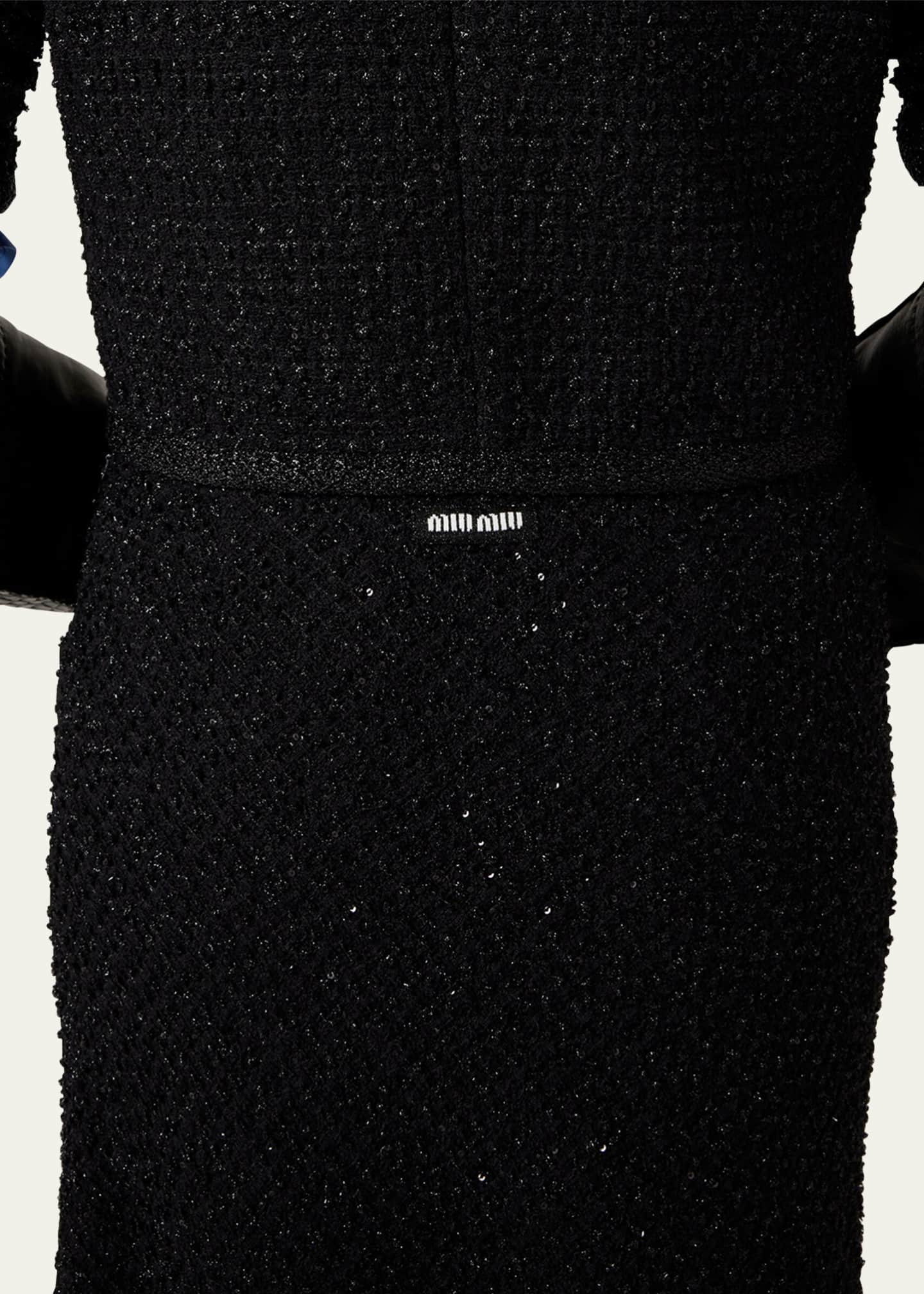 Miu Miu Lurex Wool Frayed Hem Skirt Image 4 of 4
