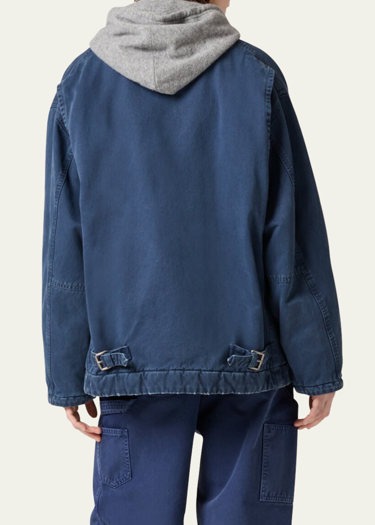 Miu Miu Cotton Trucker Jacket with Corduroy Collar Image 3 of 3