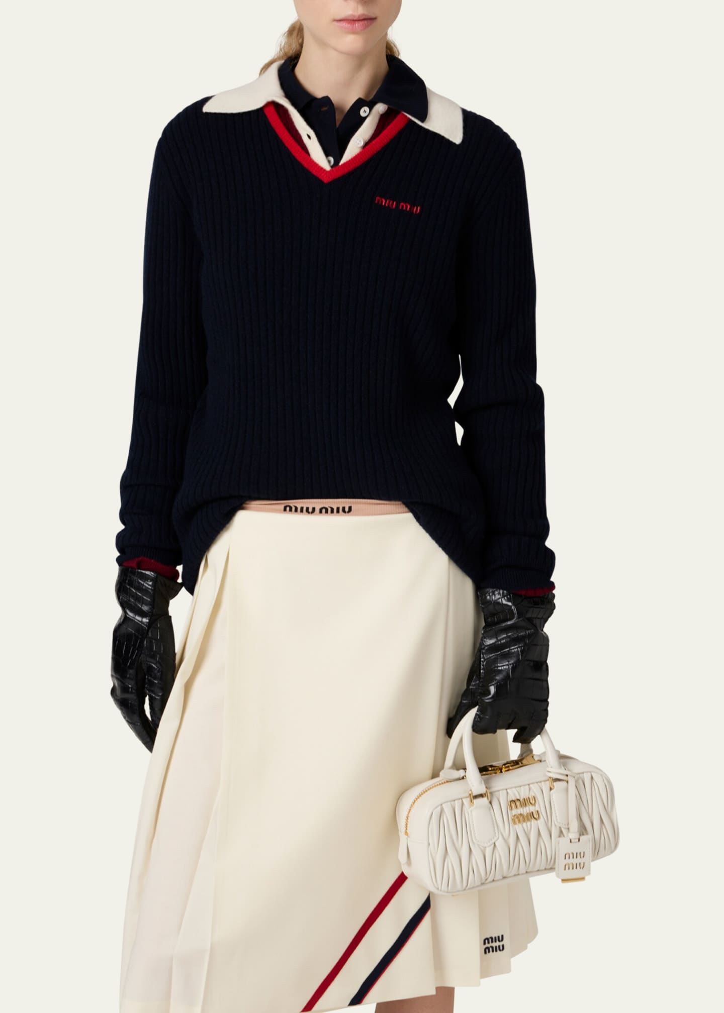 トップス Miu Miu FW1999 long sleeves Miu Miu FW 1999 Purple Knit Sweater